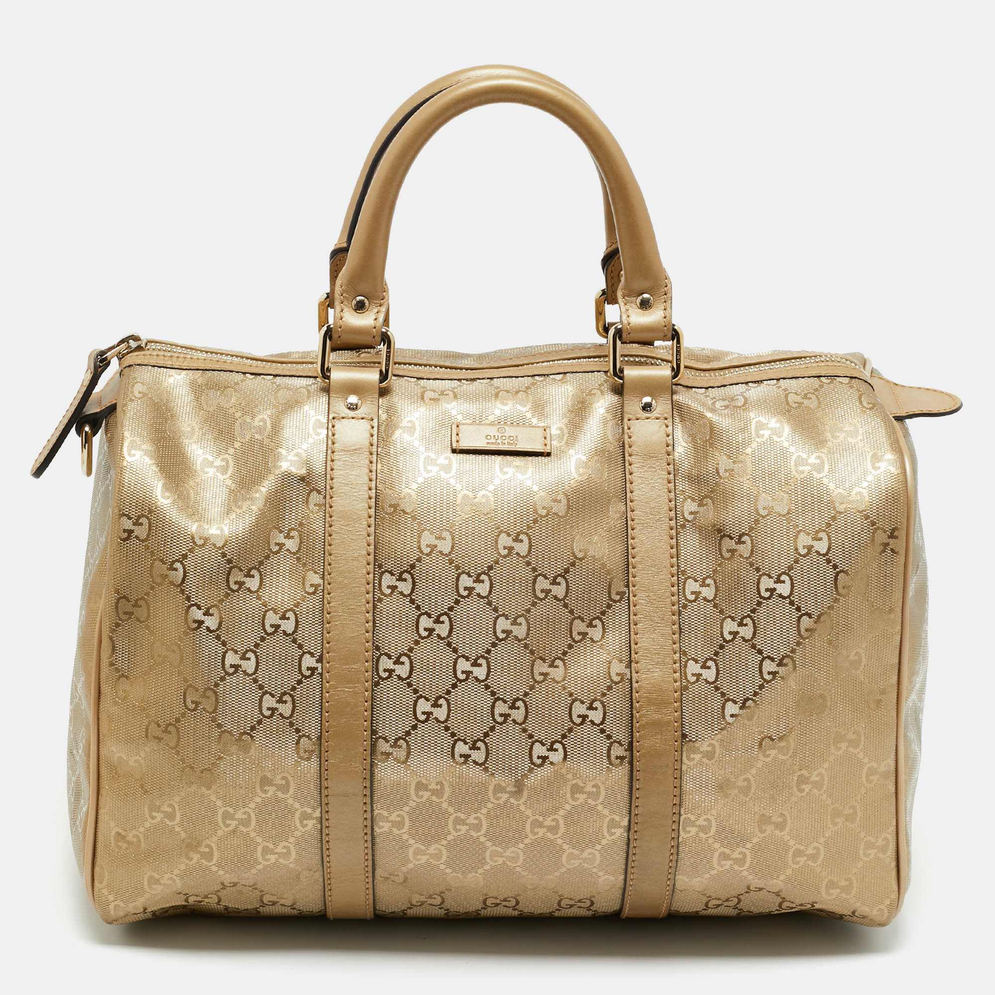 

Gucci Gold GG Imprime Canvas  Joy Boston Bag