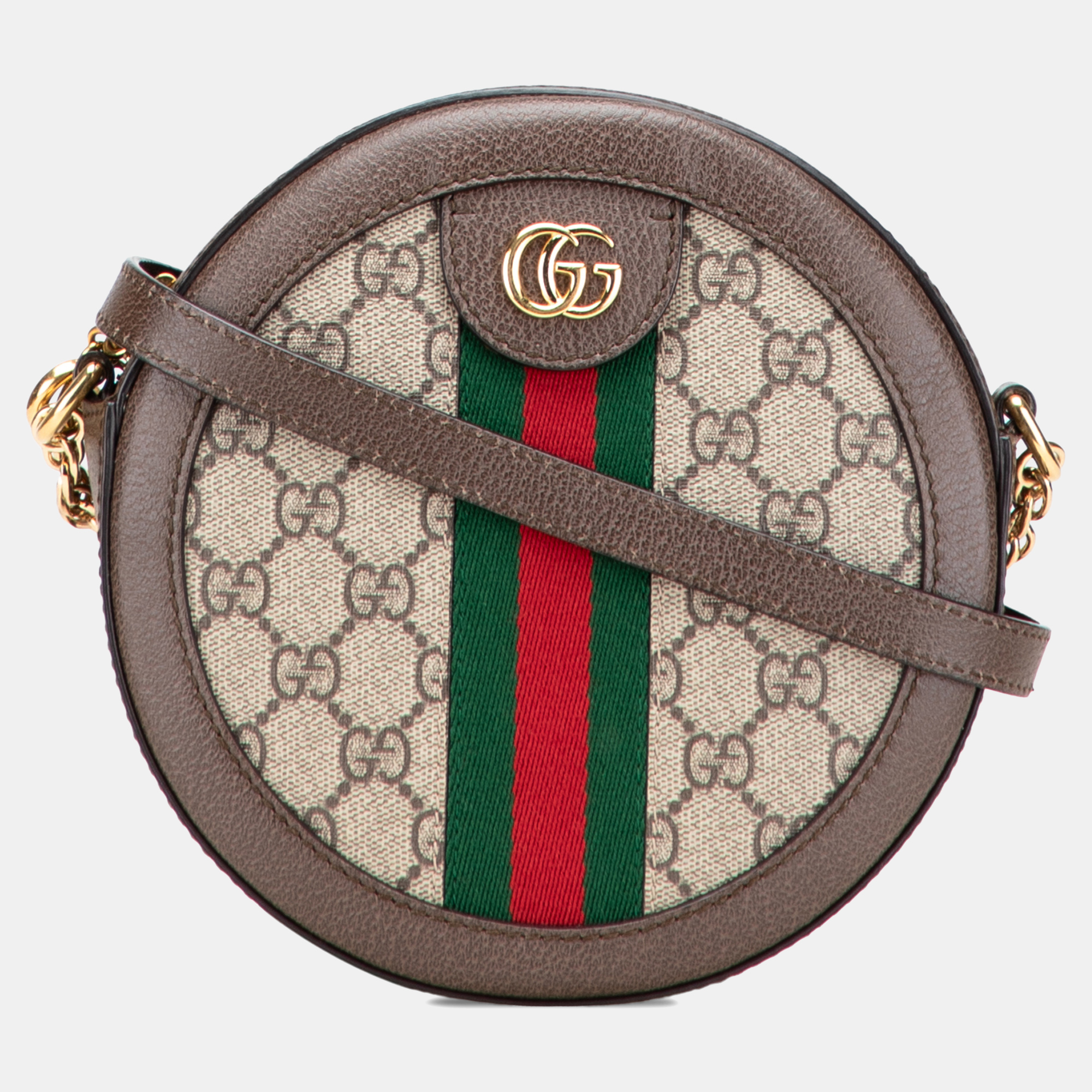 

Gucci Beige/Brown Mini GG Supreme Round Ophidia Crossbody