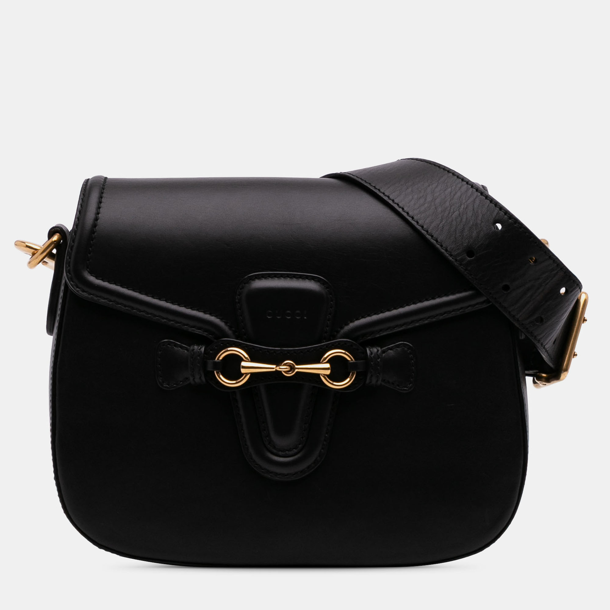 

Gucci Black Medium Leather Lady Web Crossbody