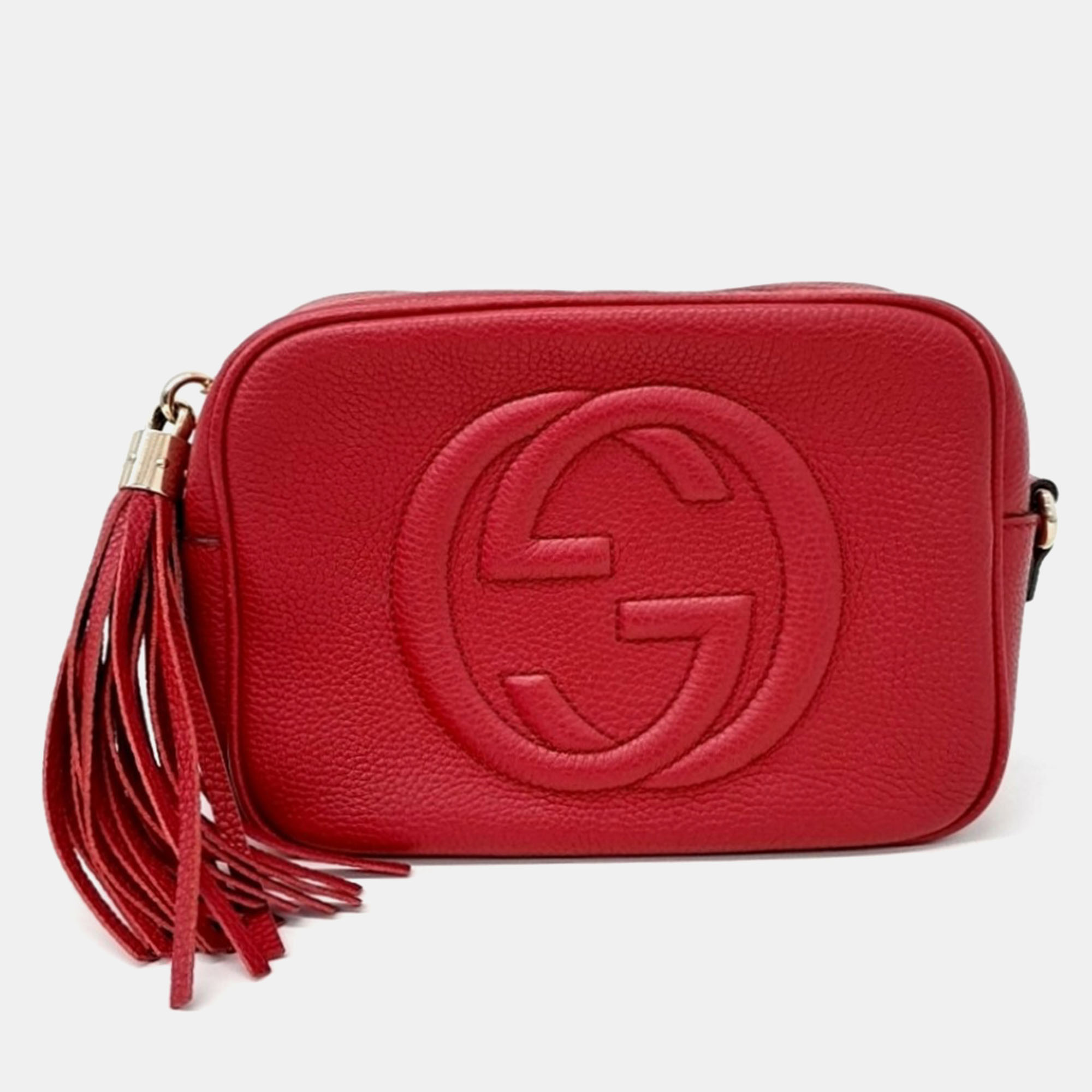 

Gucci Red Leather Disco Bag