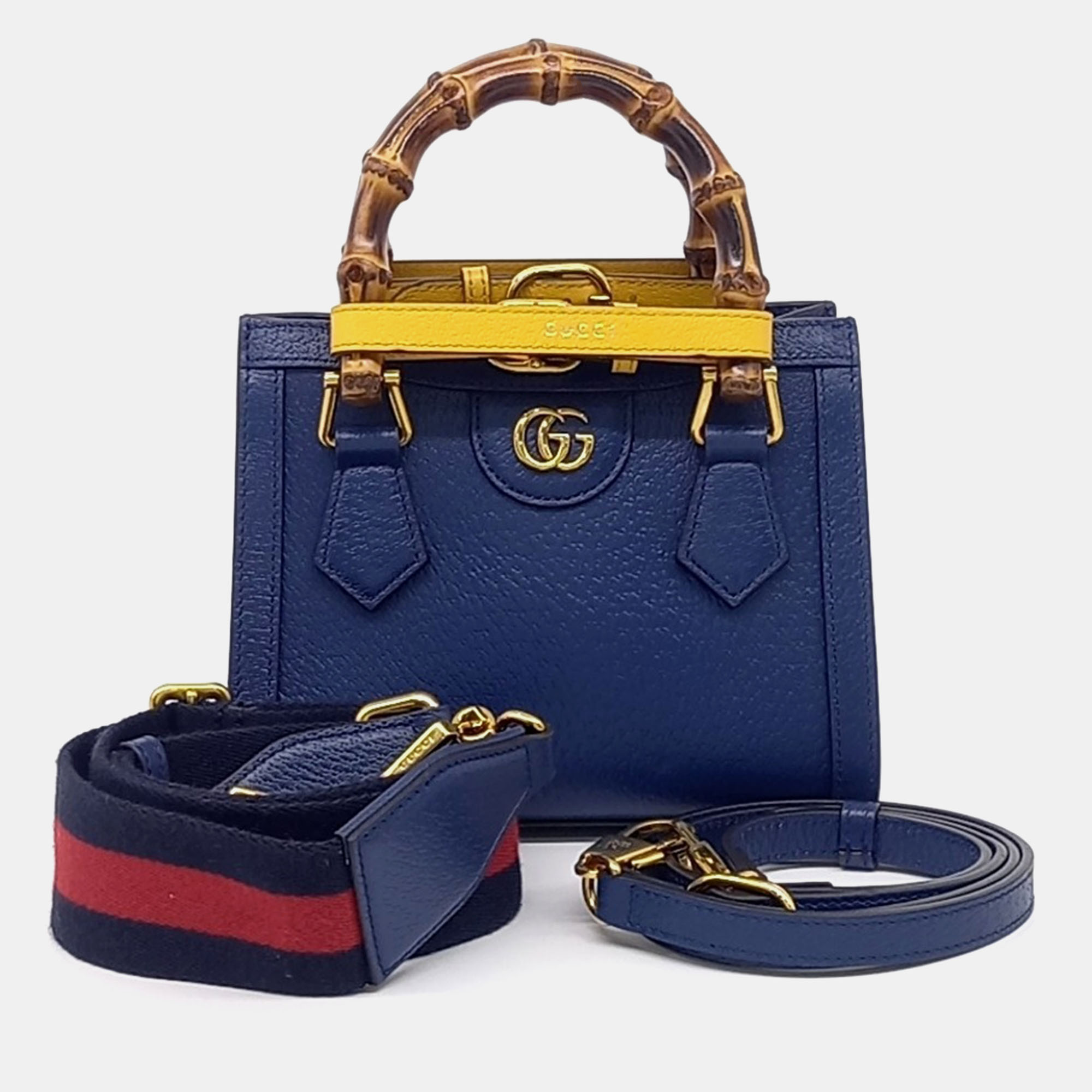 

Gucci Blue Leather Diana Tote and Shoulder Bag