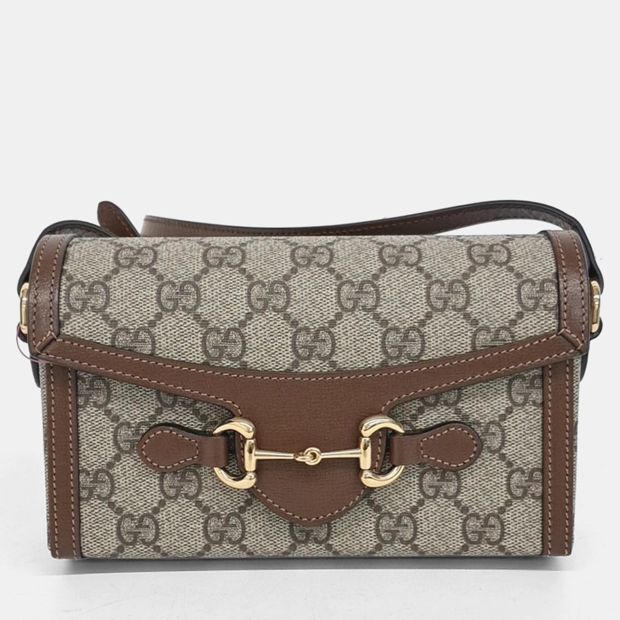 

Gucci Beige/Brown Coated Canvas Horsebit 1955 Mini Bag
