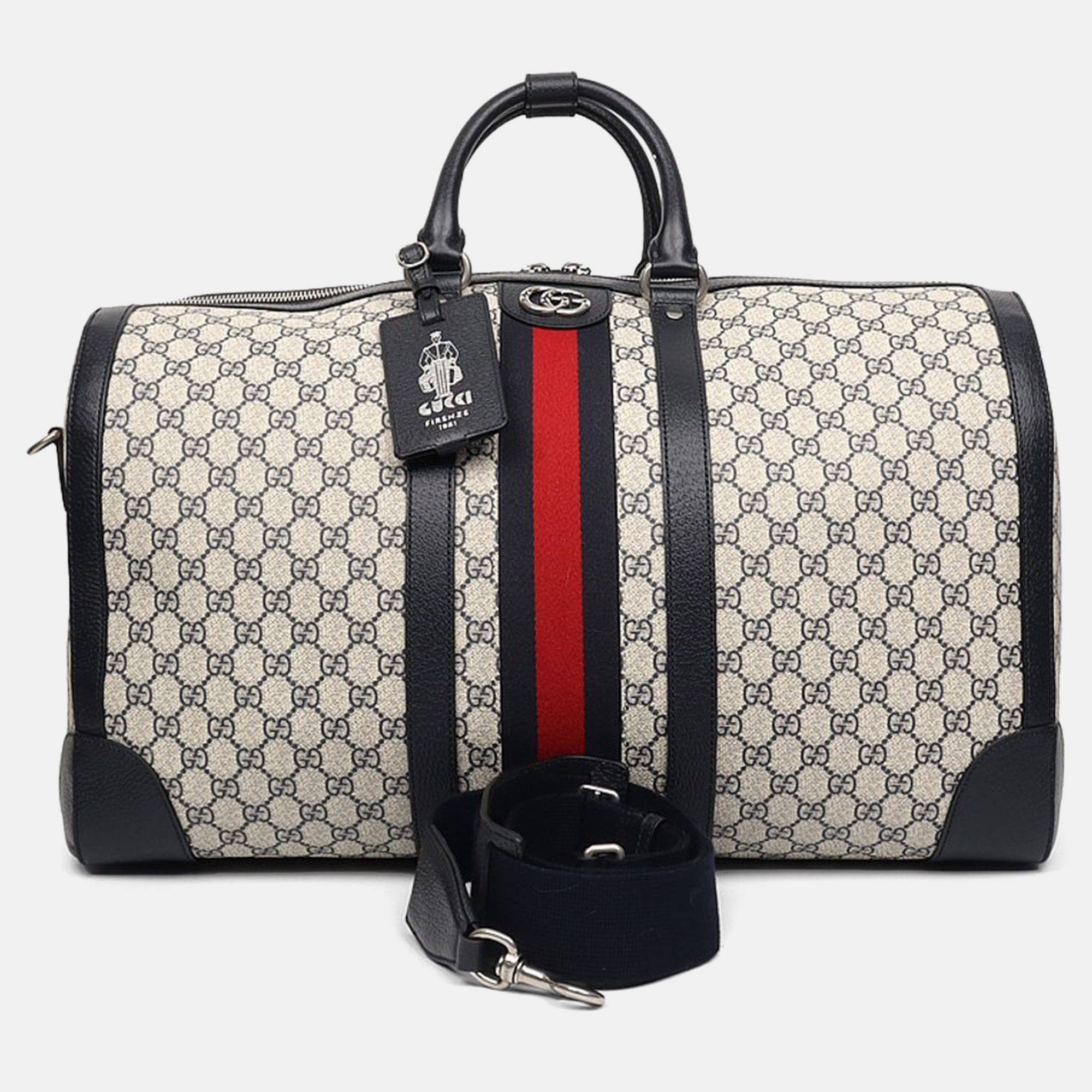 

Gucci Beige/Brown Coated Canvas Savoy Large Duffel Bag