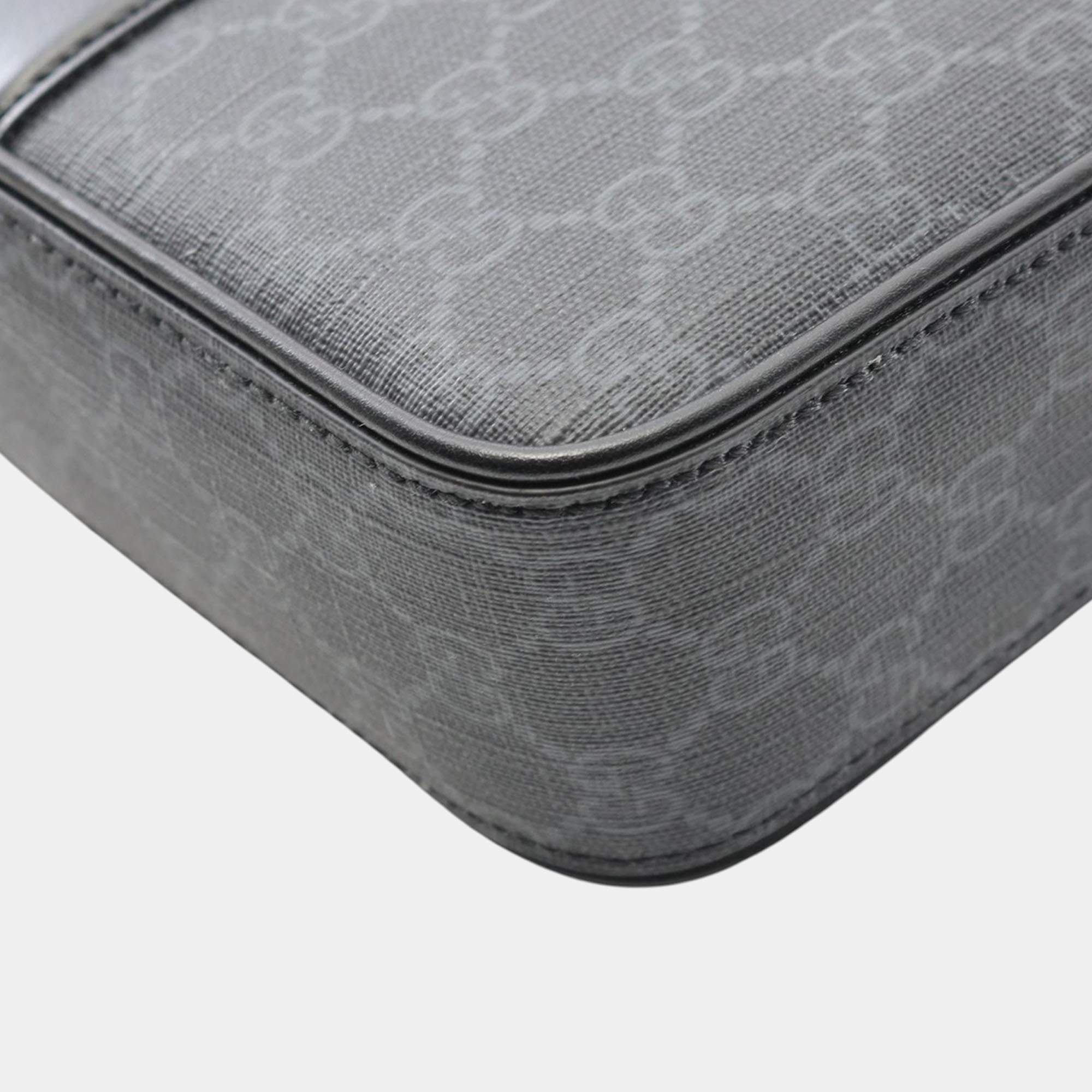 Pre-owned Gucci Black Large Gg Supreme Web Tote