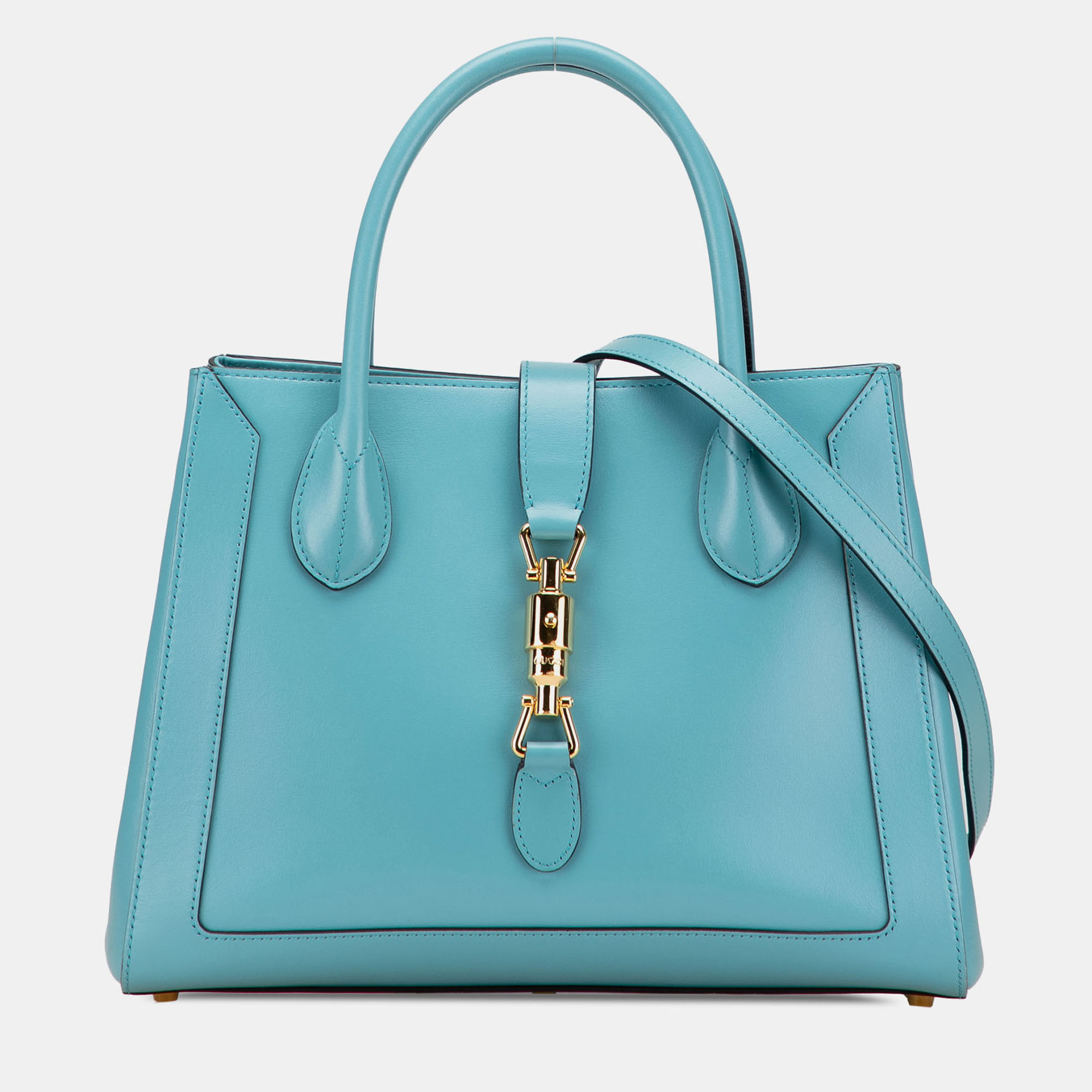 Pre-owned Gucci Blue Medium Calfskin Jackie 1961 Tote
