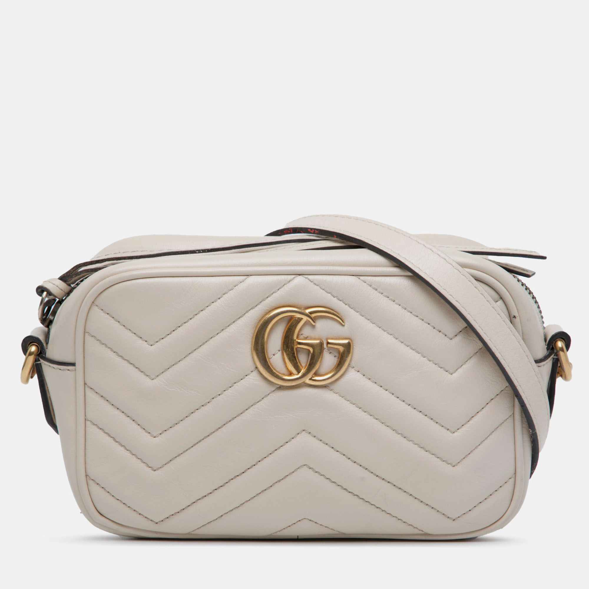 

Gucci White Mini GG Marmont Matelasse Leather Crossbody