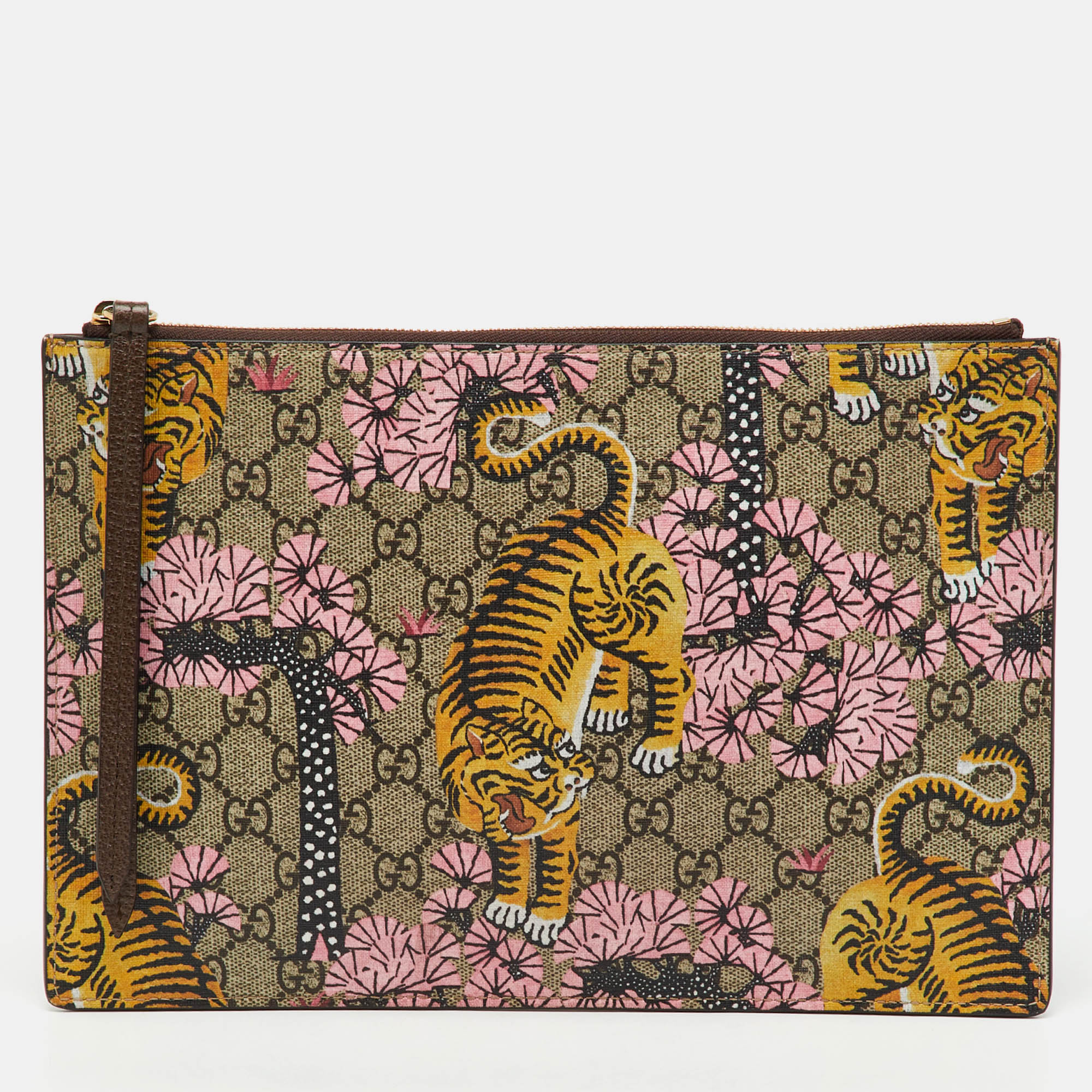 

Gucci Multicolor GG Supreme Canvas Bengal Tiger Print Zip Pouch