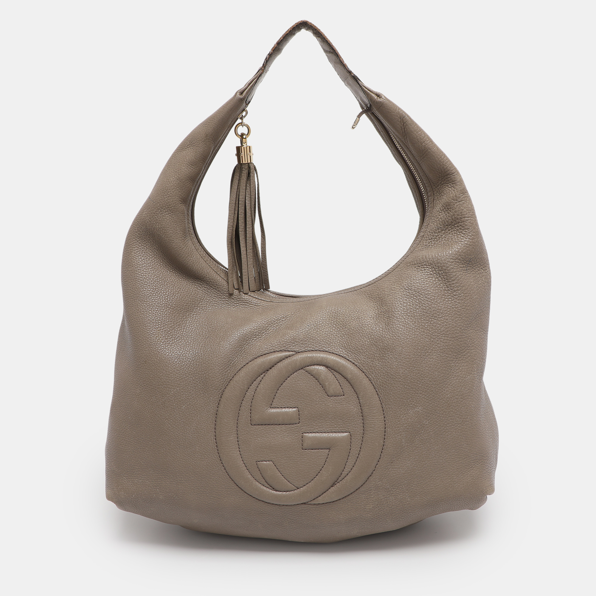

Gucci Taupe Leather Soho Disco Hobo, Grey