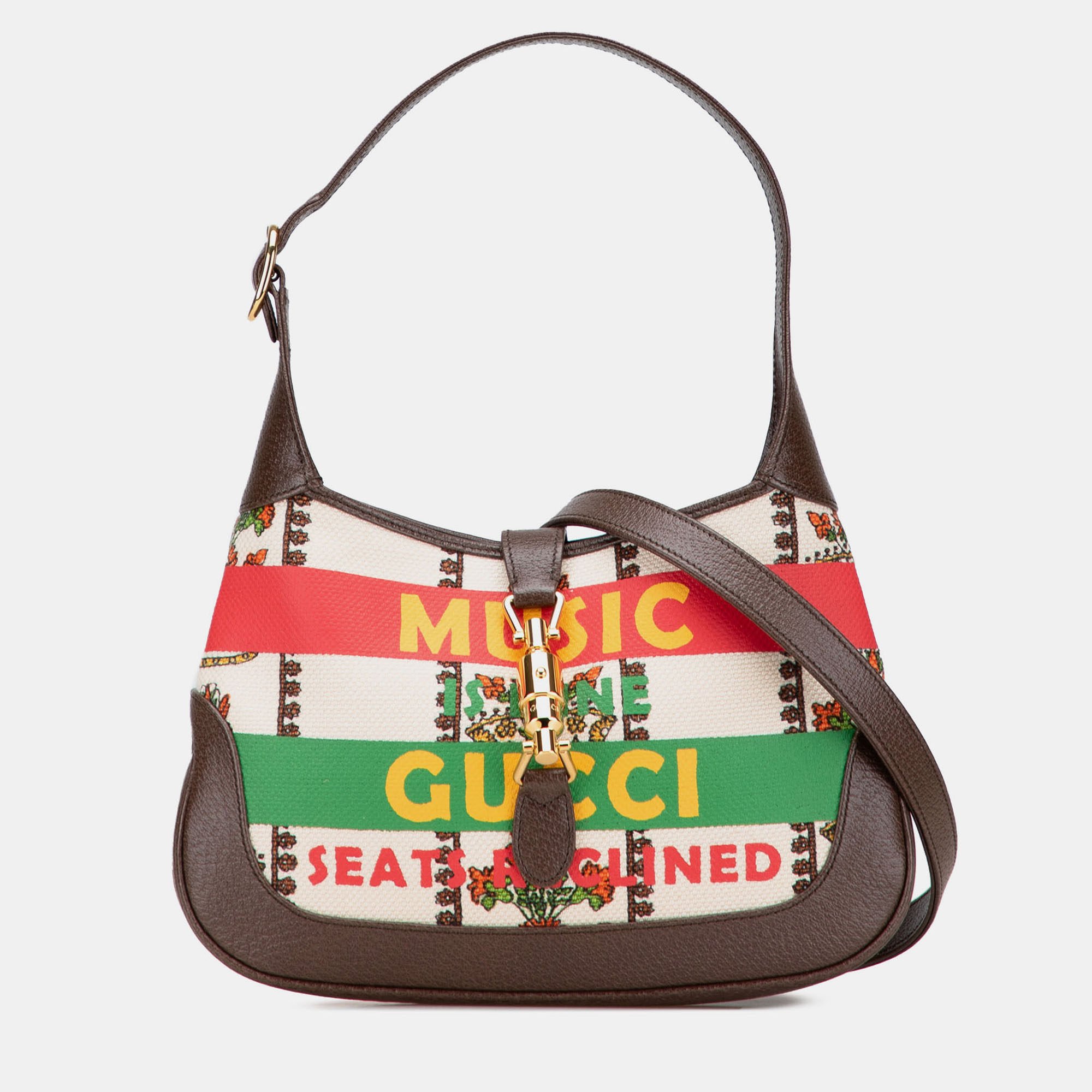 

Gucci Brown Small Canvas 100 Centennial Music Jackie 1961 Crossbody