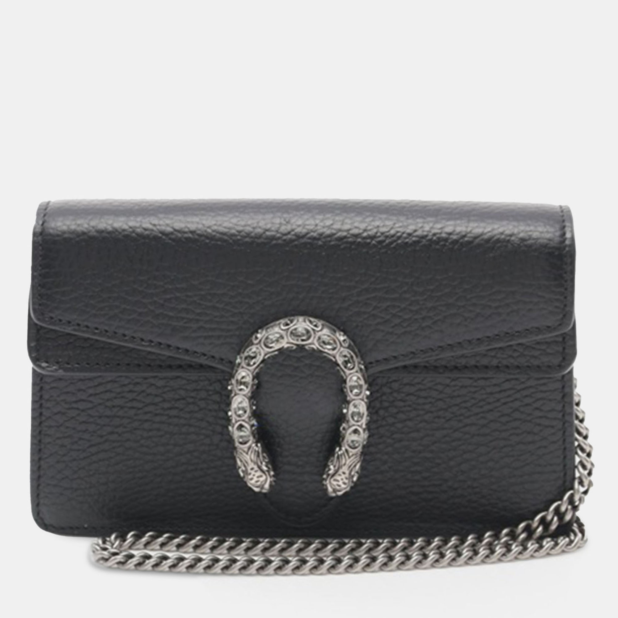 

Gucci Black Super Mini Dionysus Leather Crossbody Bag