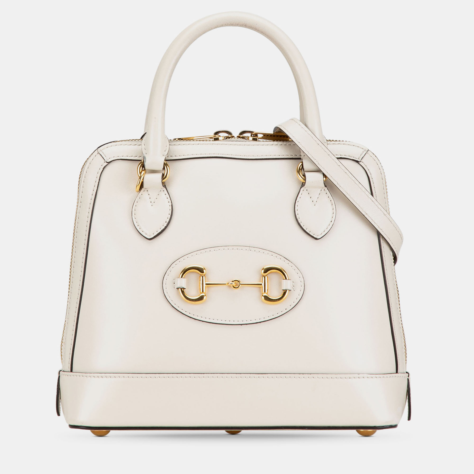 

Gucci White Small Leather Horsebit 1955 Satchel