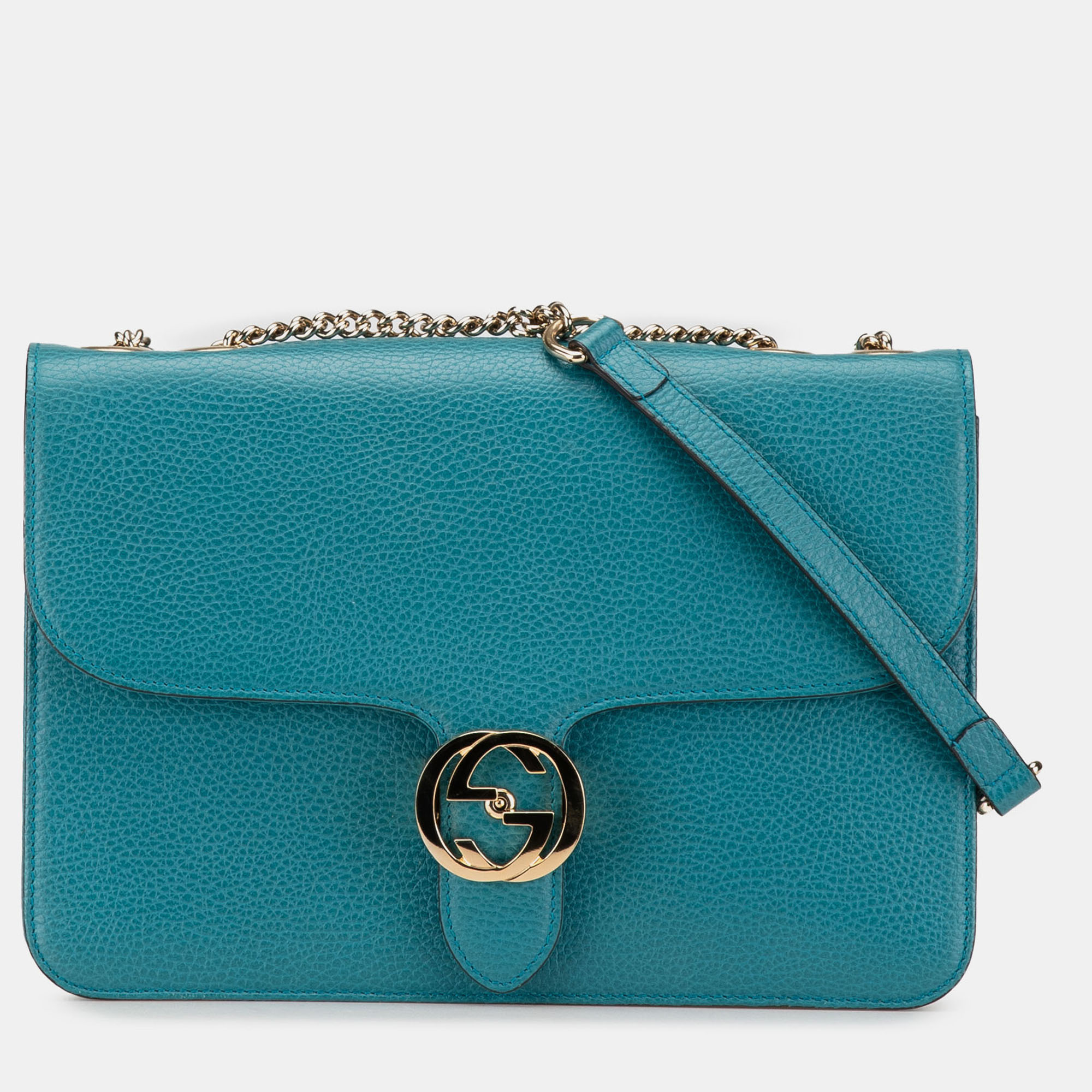 

Gucci Blue Medium Dollar Calfskin Interlocking G Crossbody
