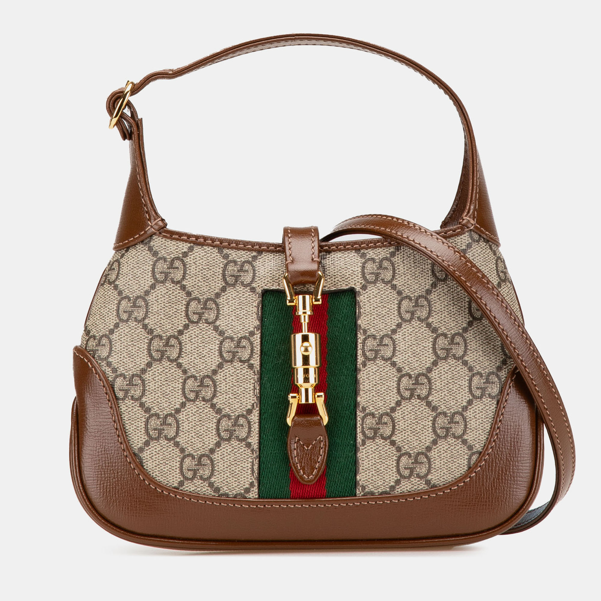 

Gucci Beige/Brown Mini GG Supreme Web Jackie 1961 Crossbody