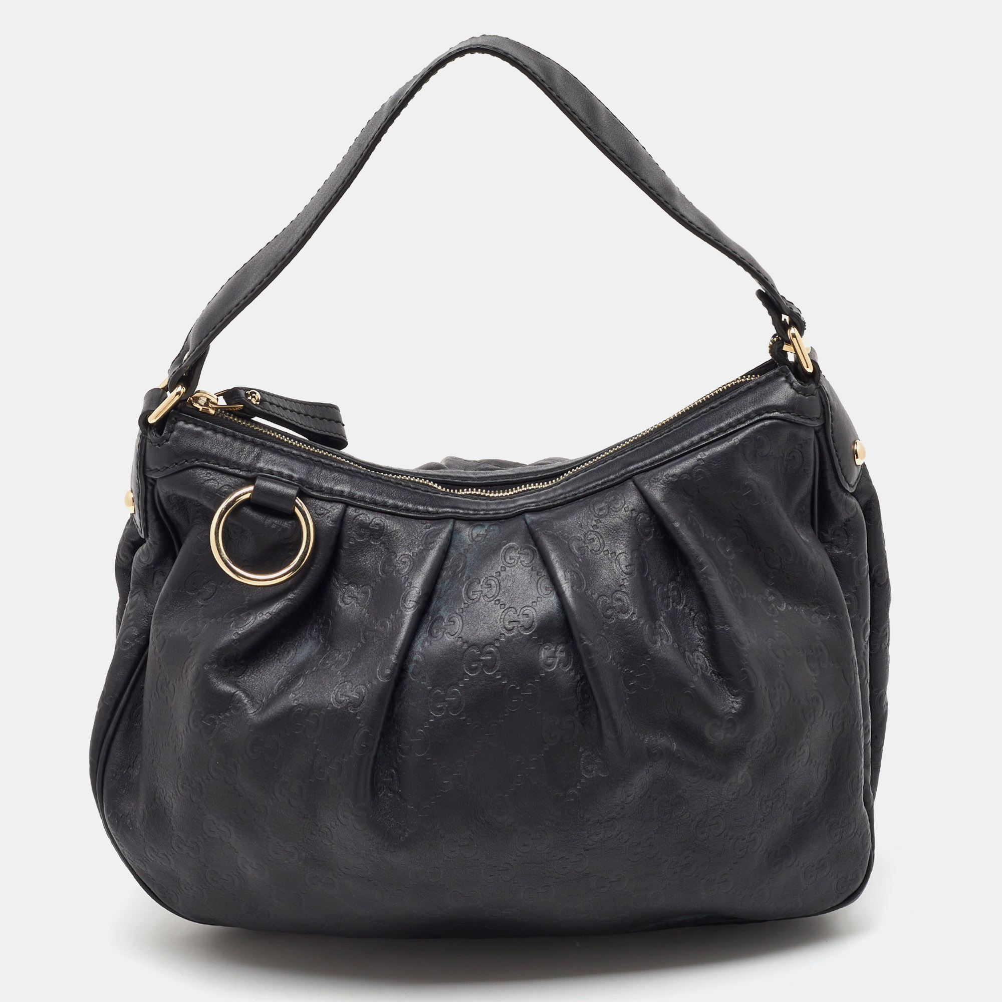 

Gucci Black Guccissima Leather Medium Sukey Hobo