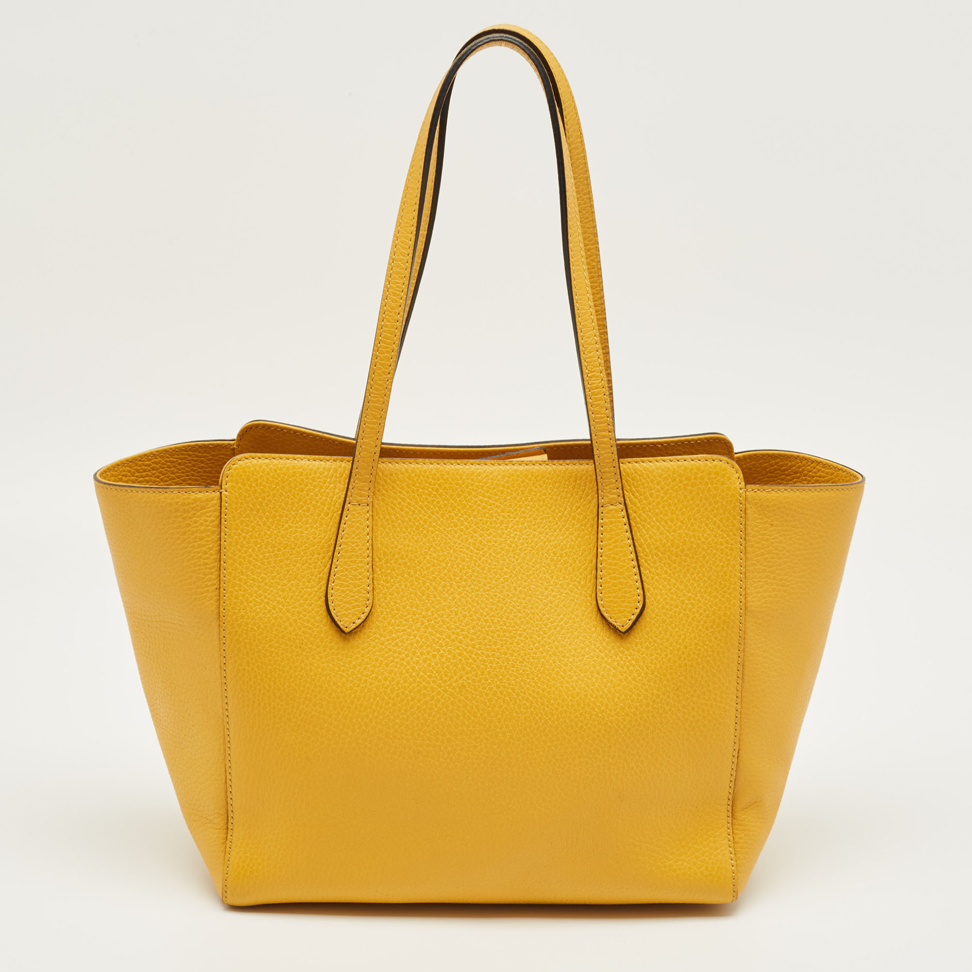 

Gucci Mustard Leather Small Swing Tote, Yellow