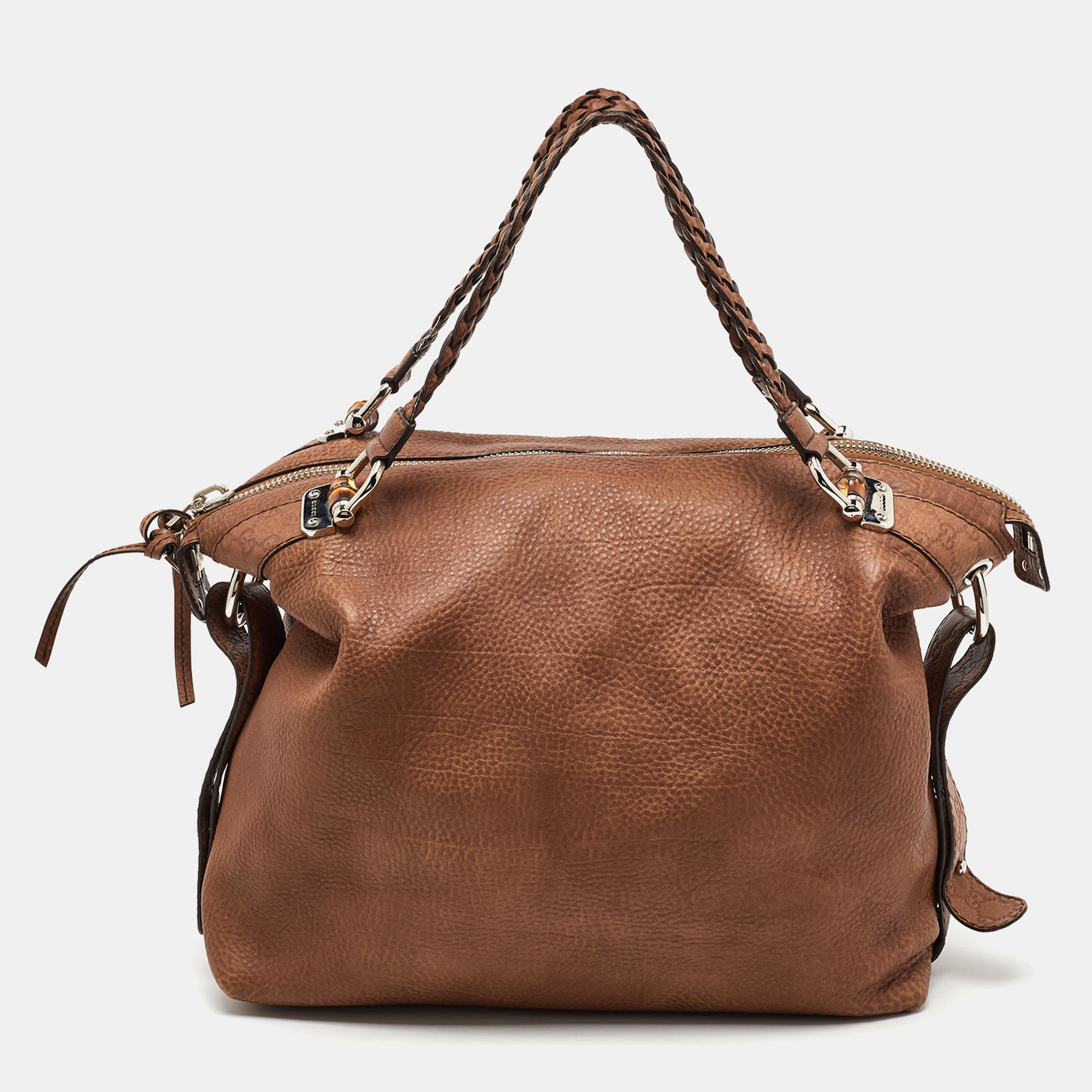 

Gucci Brown Leather Large Bamboo Bar Shoulder Bag