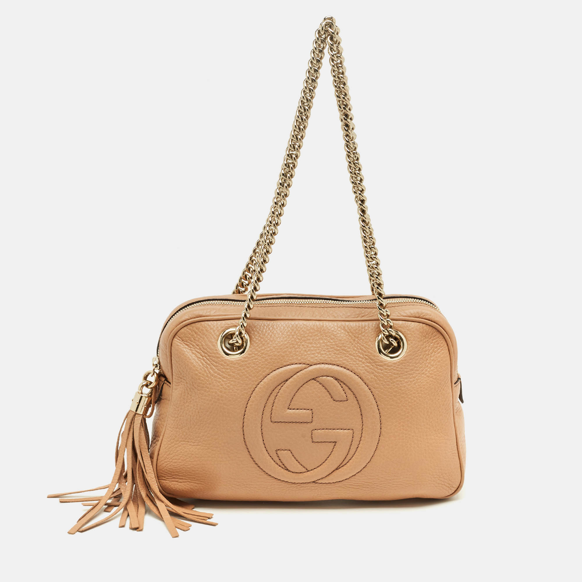 

Gucci Beige Leather Small Soho Bowler Bag