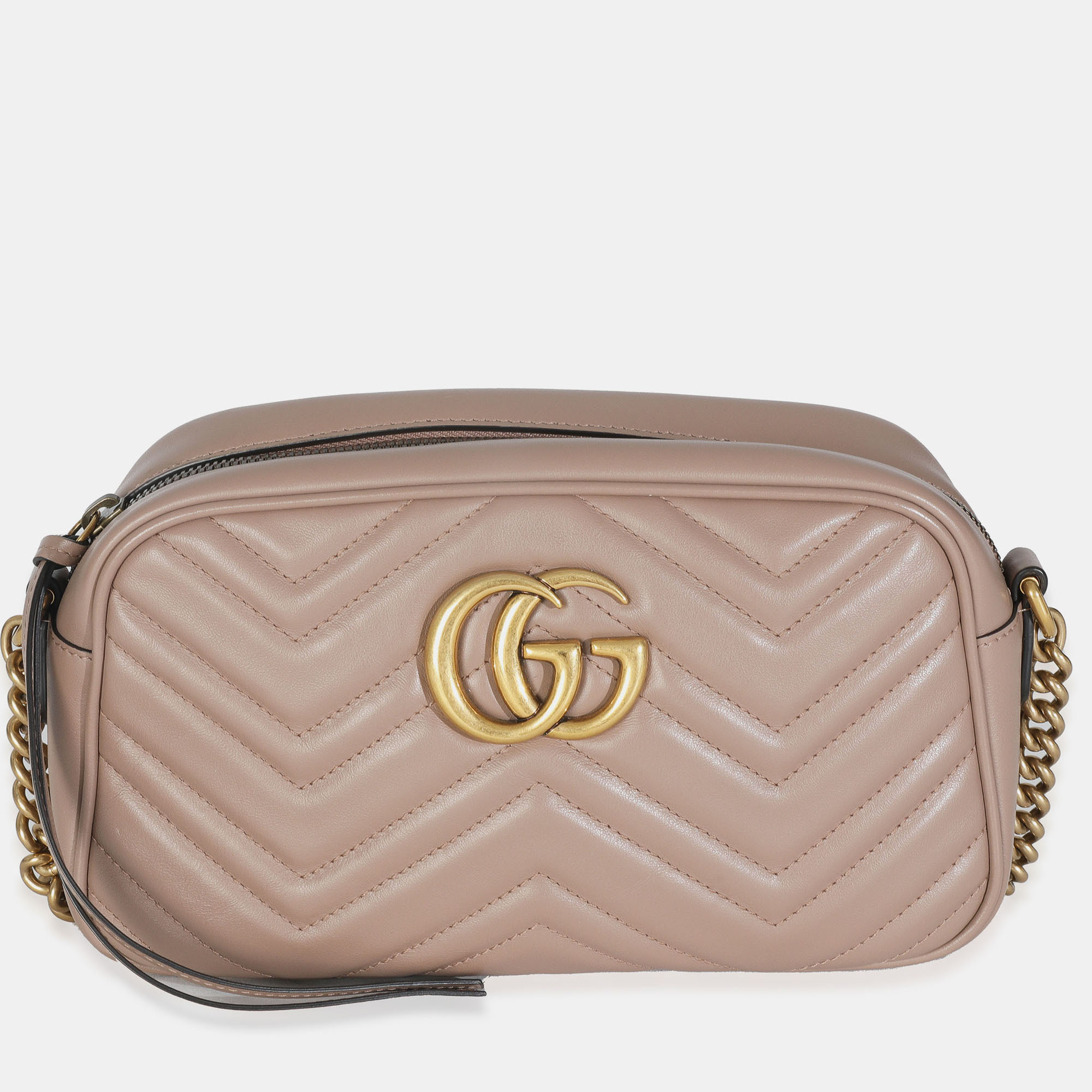 

Gucci Dusty Pink Matelasse Calfskin Small GG Marmont Camera Bag