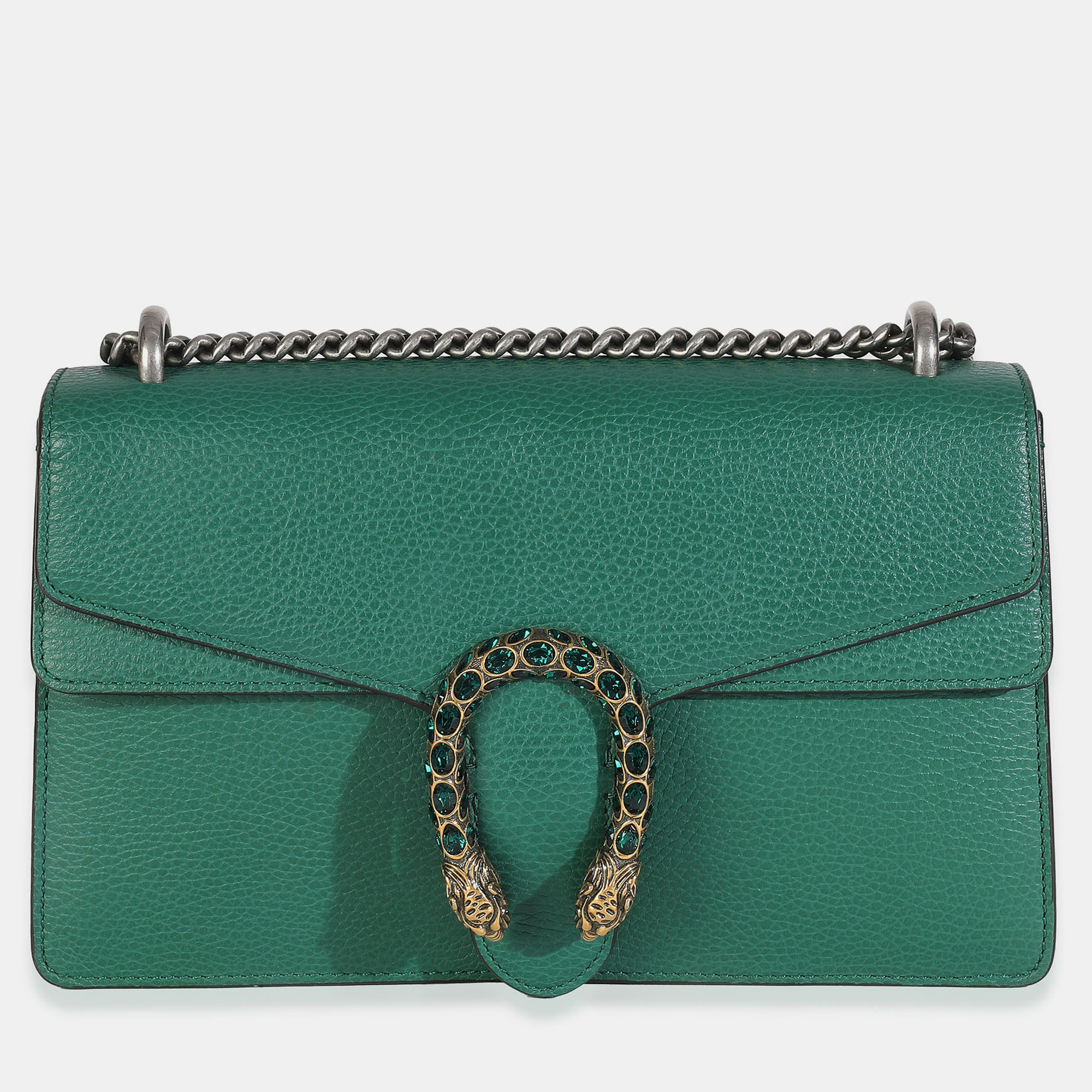 

Gucci Emerald Dollar Calfskin Crystal Medium Dionysus Shoulder Bag, Green