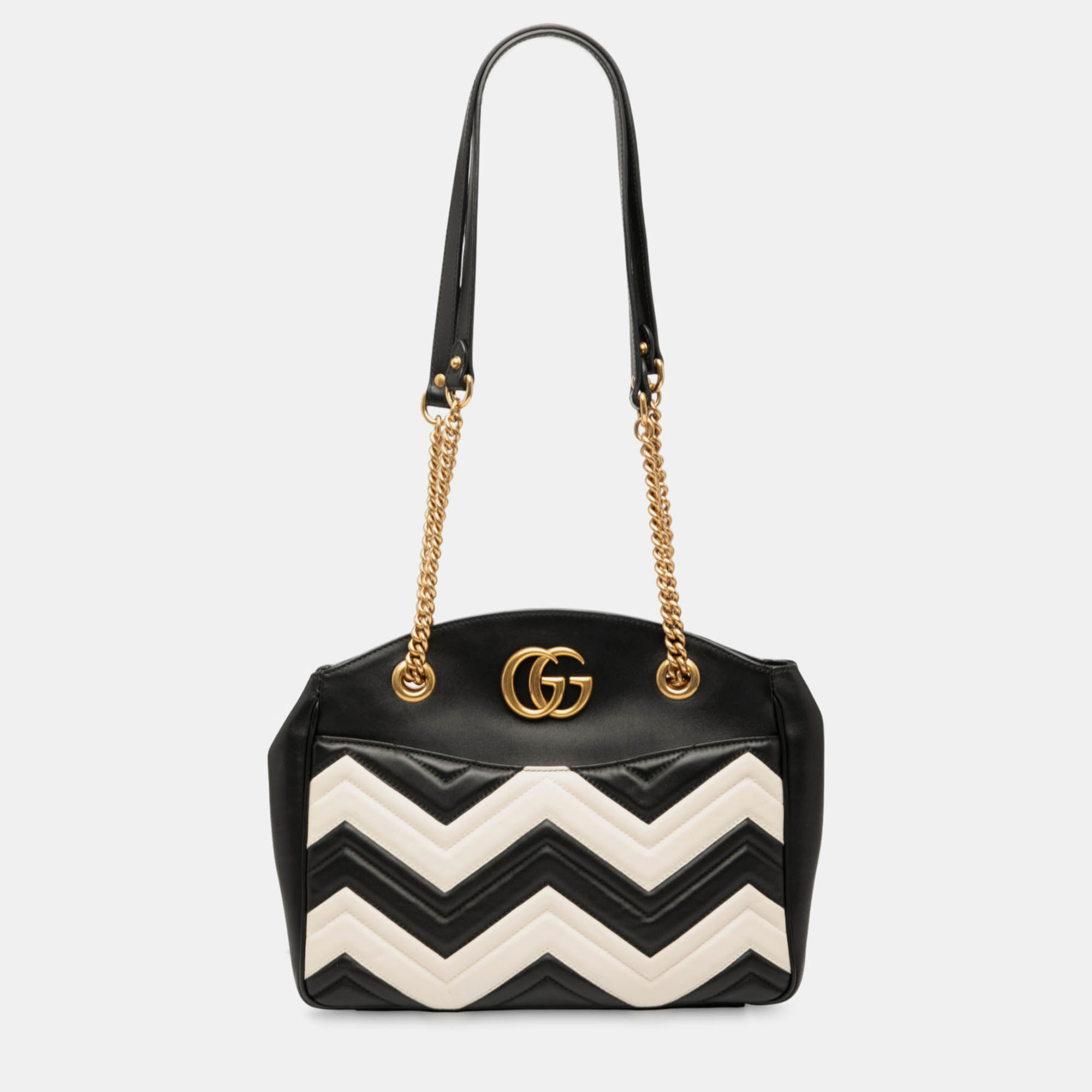 

Gucci Black Medium GG Marmont Matelasse Leather Chain Shoulder Bag