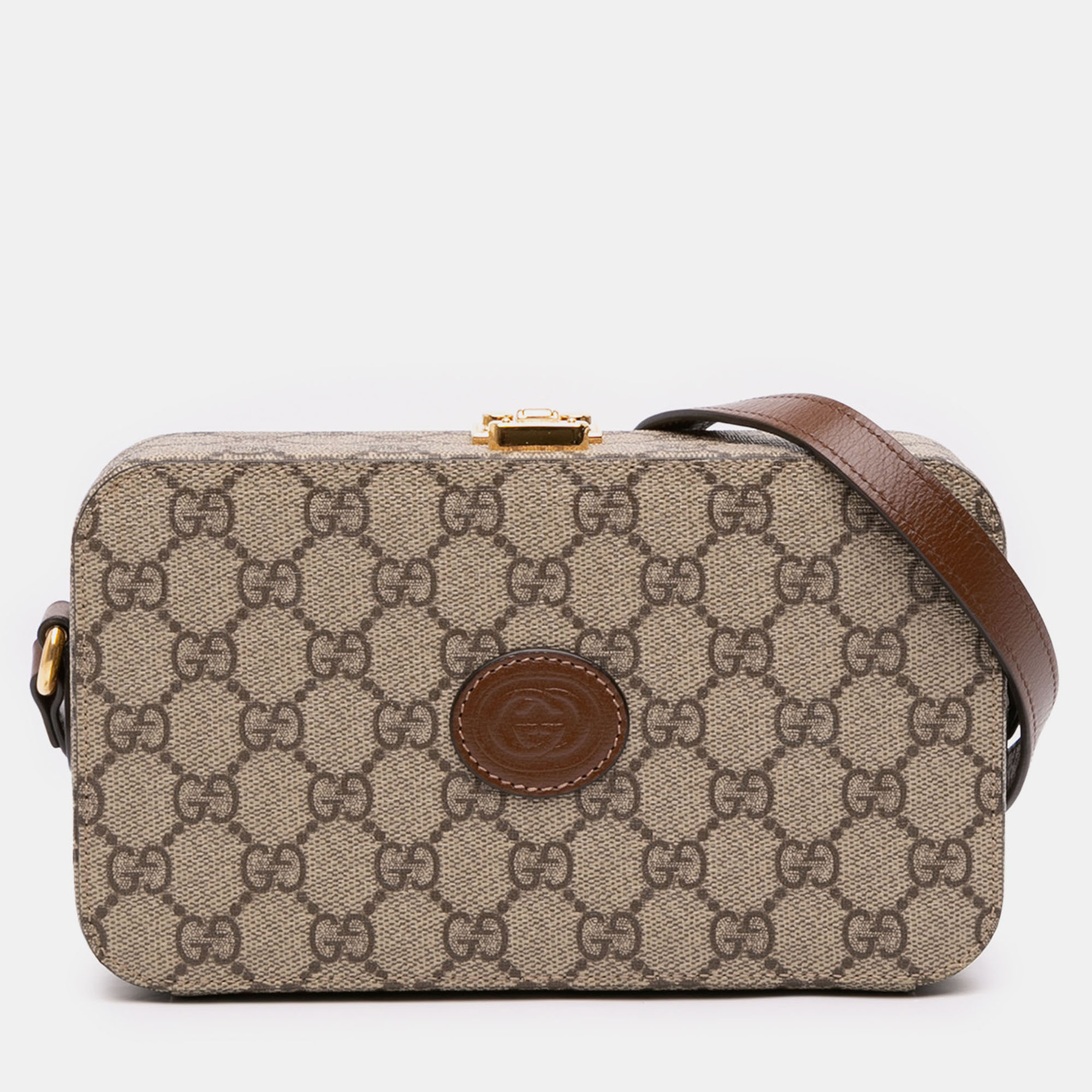 

Gucci Beige Brown GG Supreme Interlocking G Crossbody
