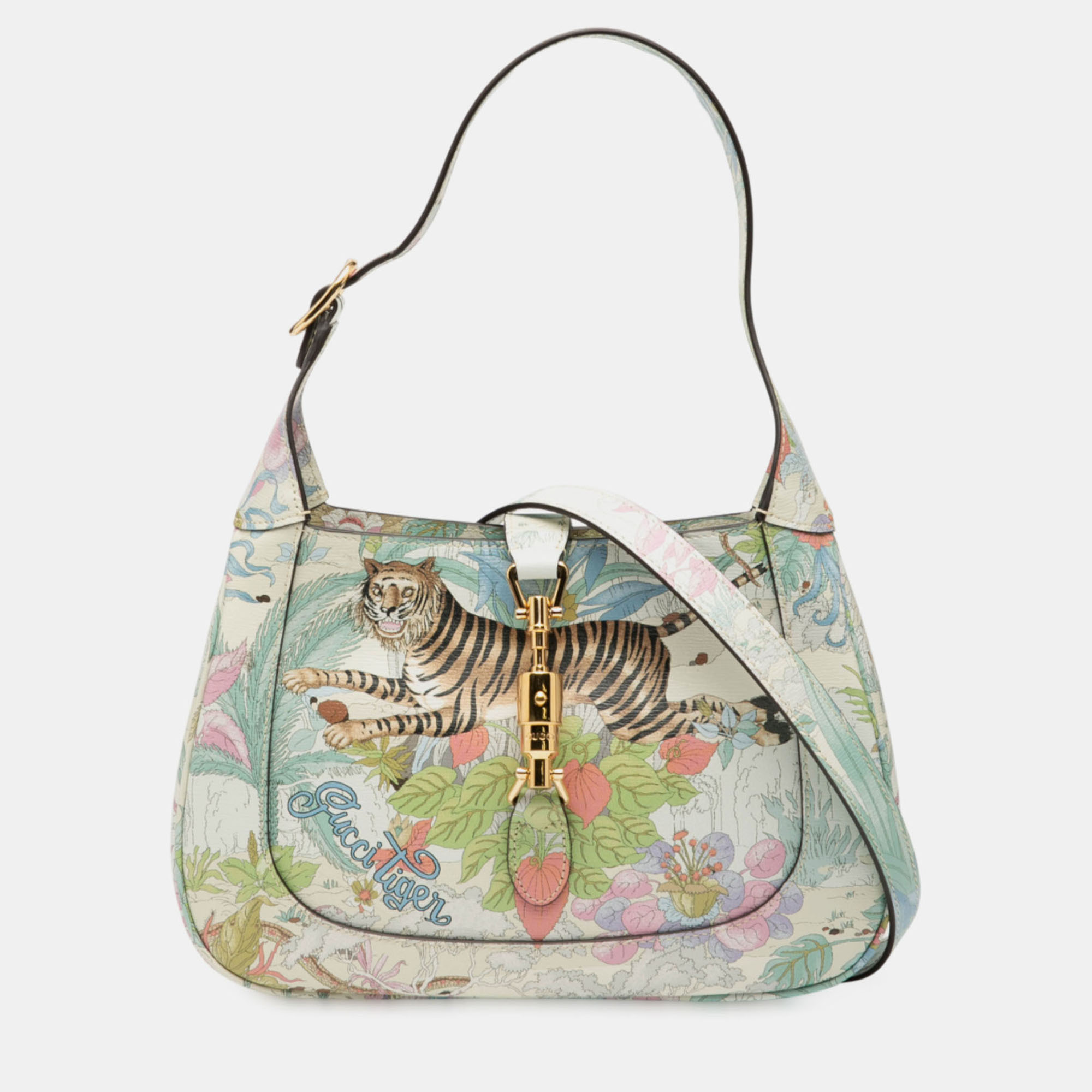 GUCCI Pre-owned Blue Small Calfskin Tiger Jackie 1961 Crossbody