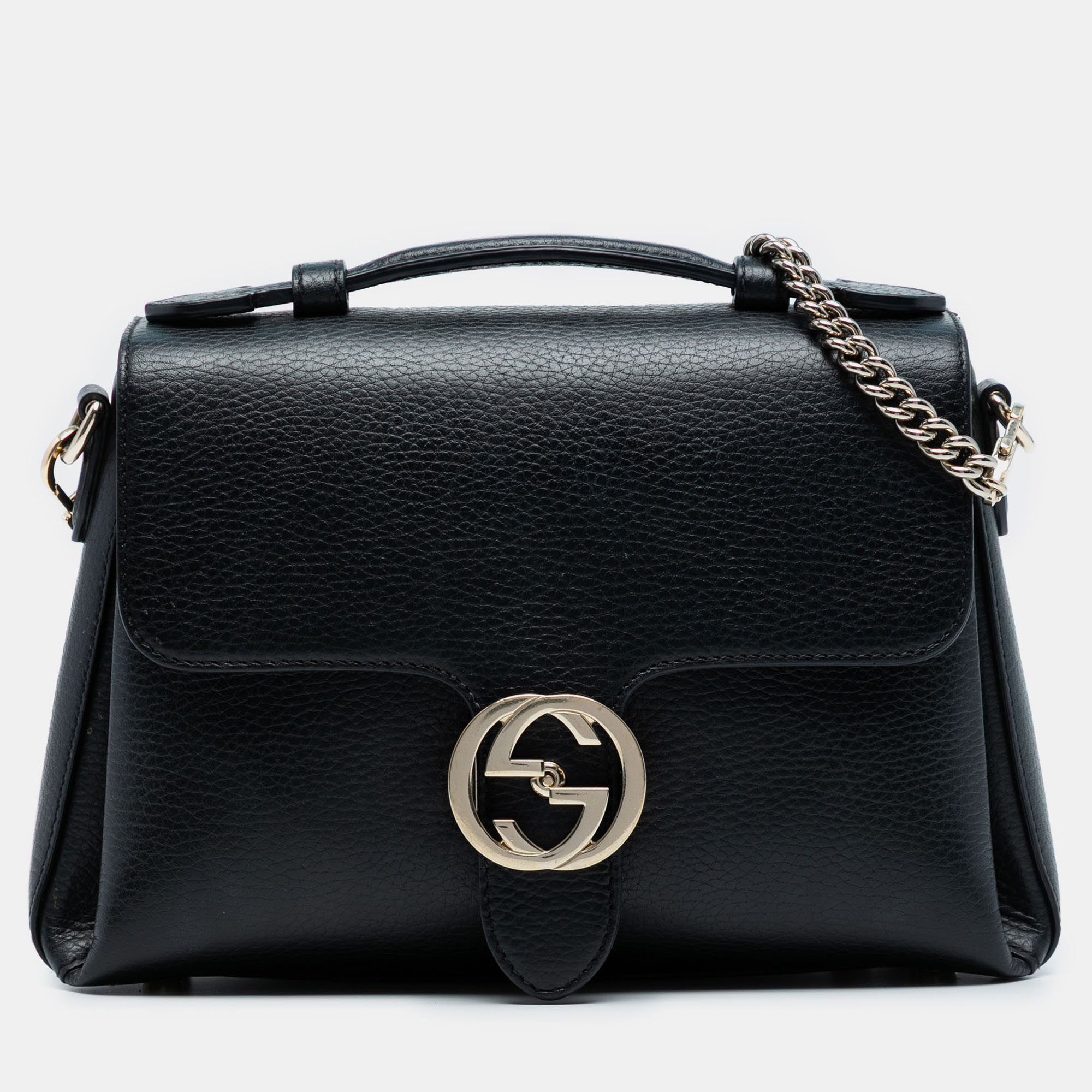 

Gucci Black Small Dollar Calf Interlocking G Satchel
