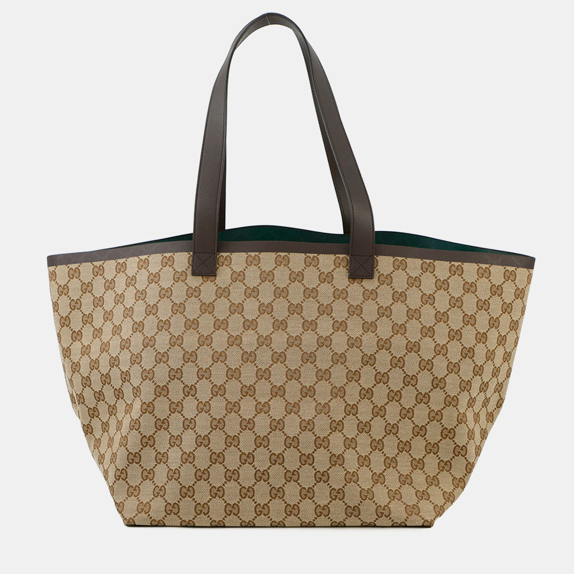 

Gucci GG Canvas Tortissima Tote Bag Beige Canvas Leather