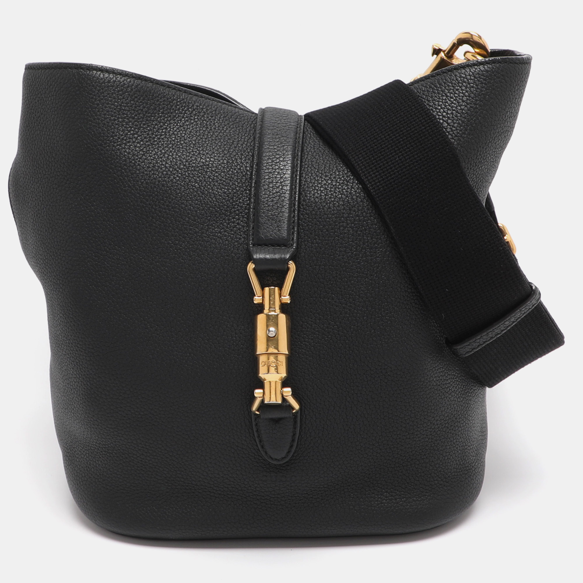 GUCCI Pre-owned Black Leather Jackie Bucket Bag