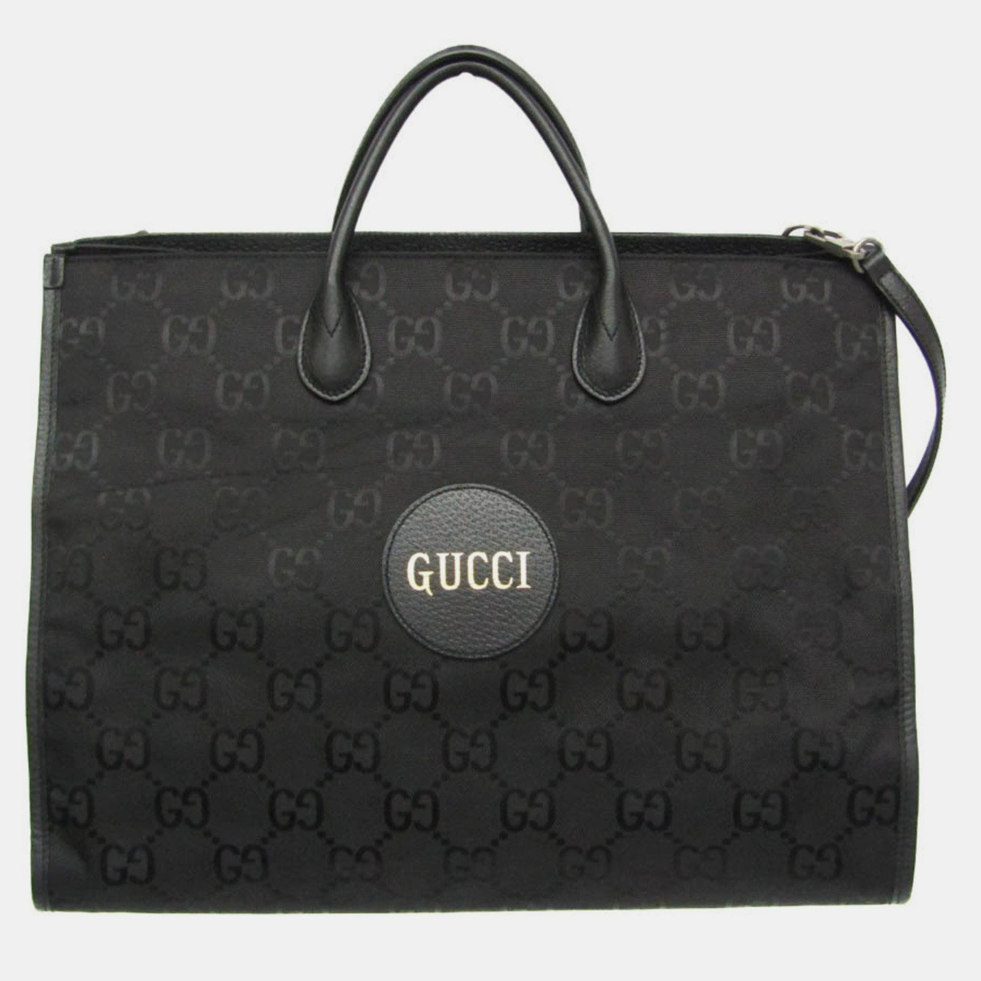 

Gucci Off The Grid GG Nylon Canvas Leather Shoulder Bag Black
