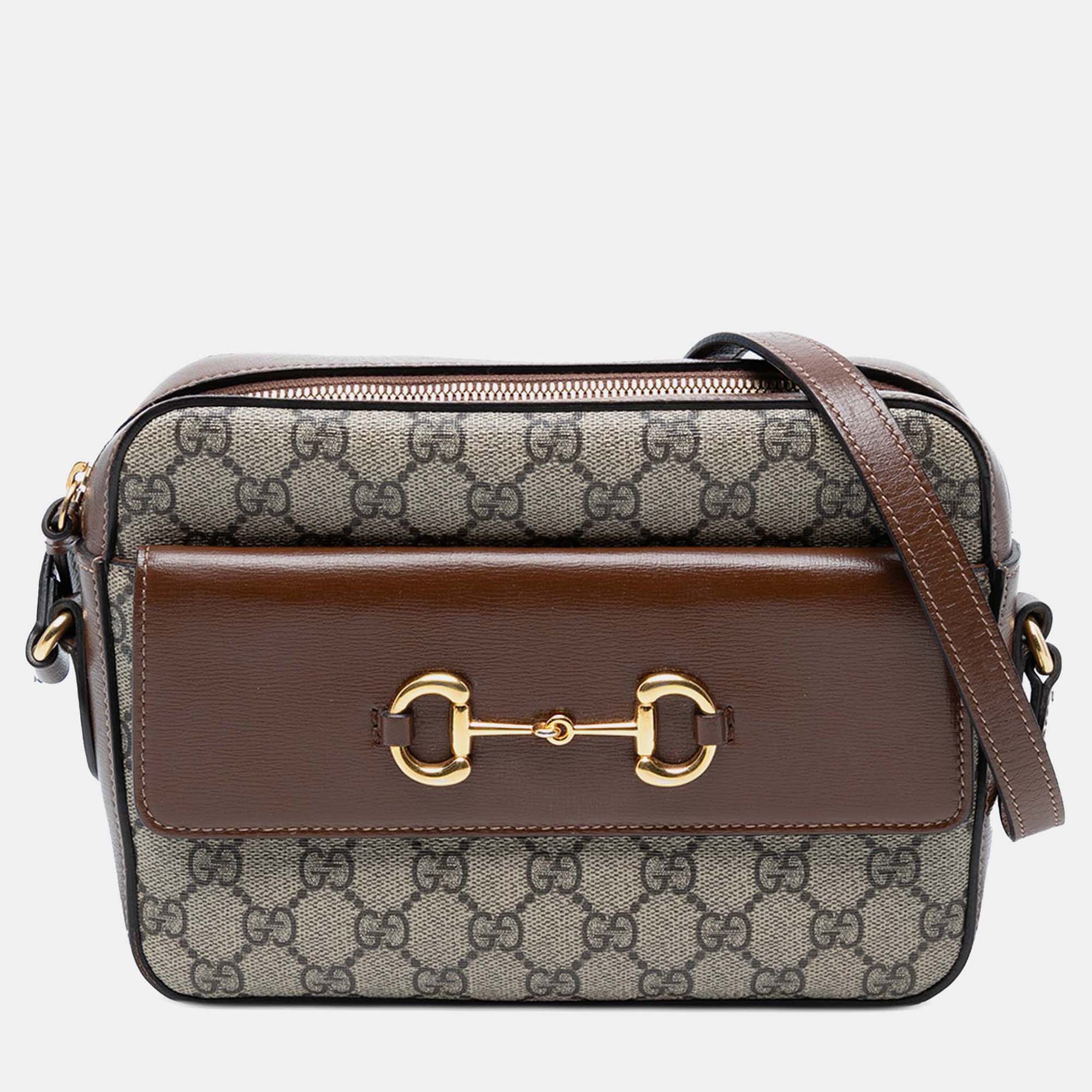 

Gucci Brown Small GG Supreme Horsebit 1955 Crossbody
