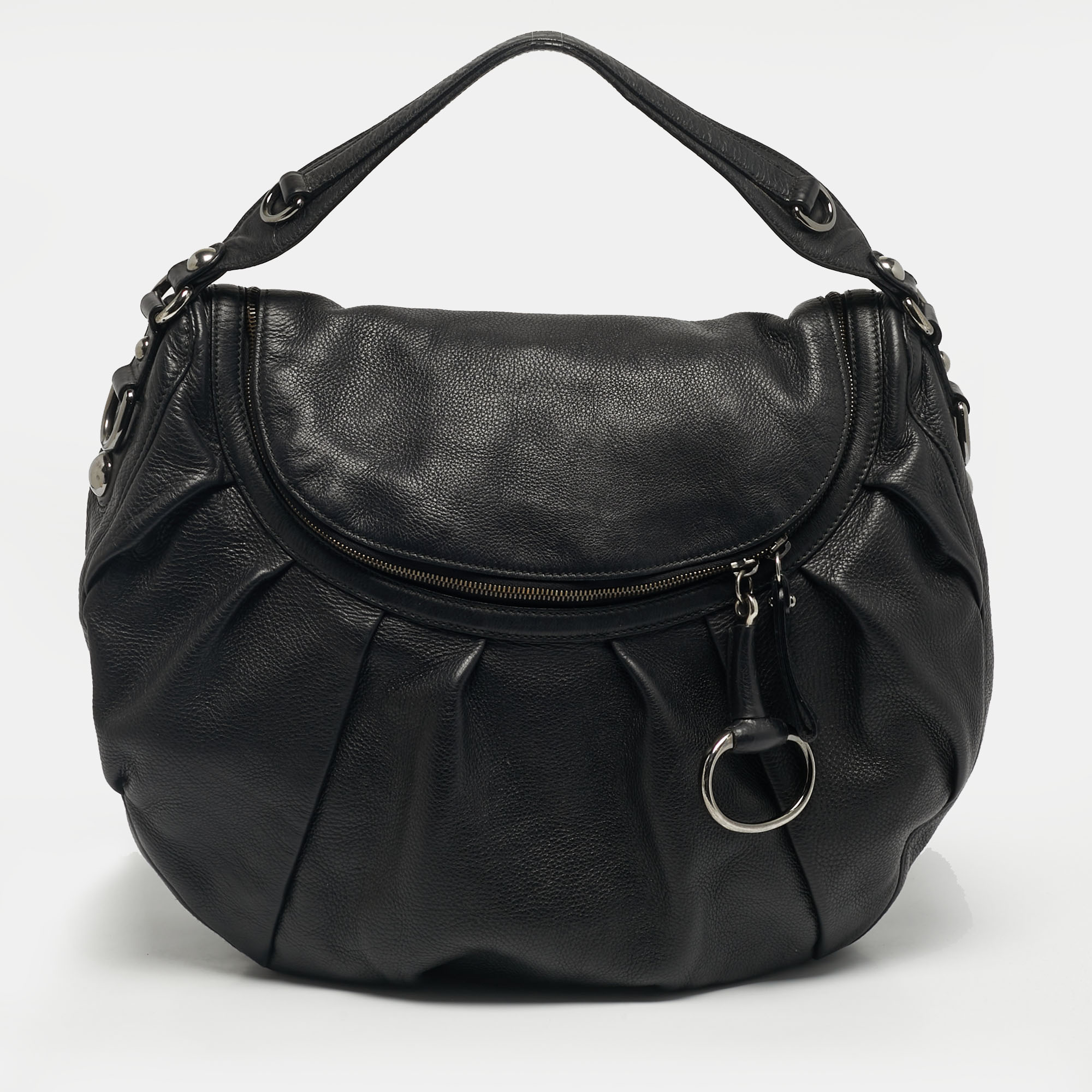 

Gucci Black Leather Medium Icon Bit Hobo