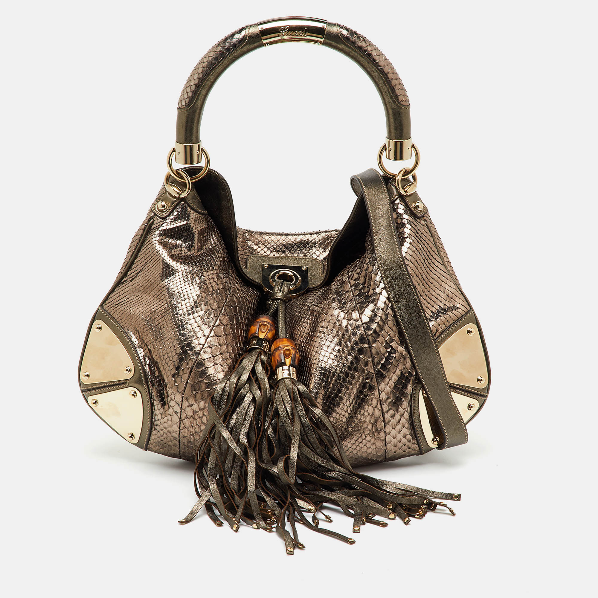 

Gucci Metallic Python  Babouska Indy Hobo