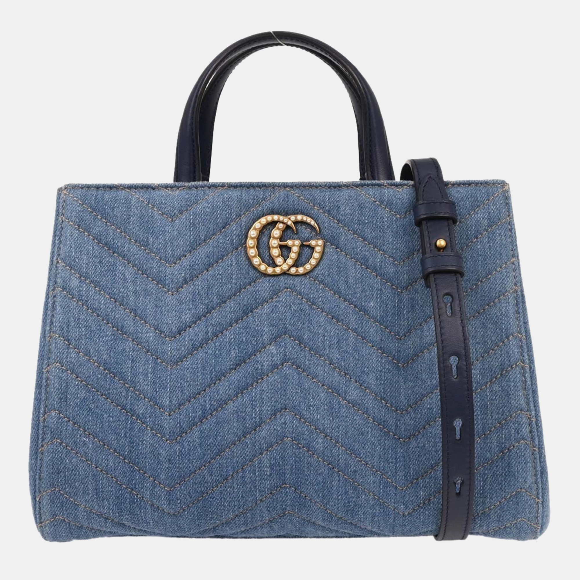 

Gucci Blue Denim Marmont 2way Handbag