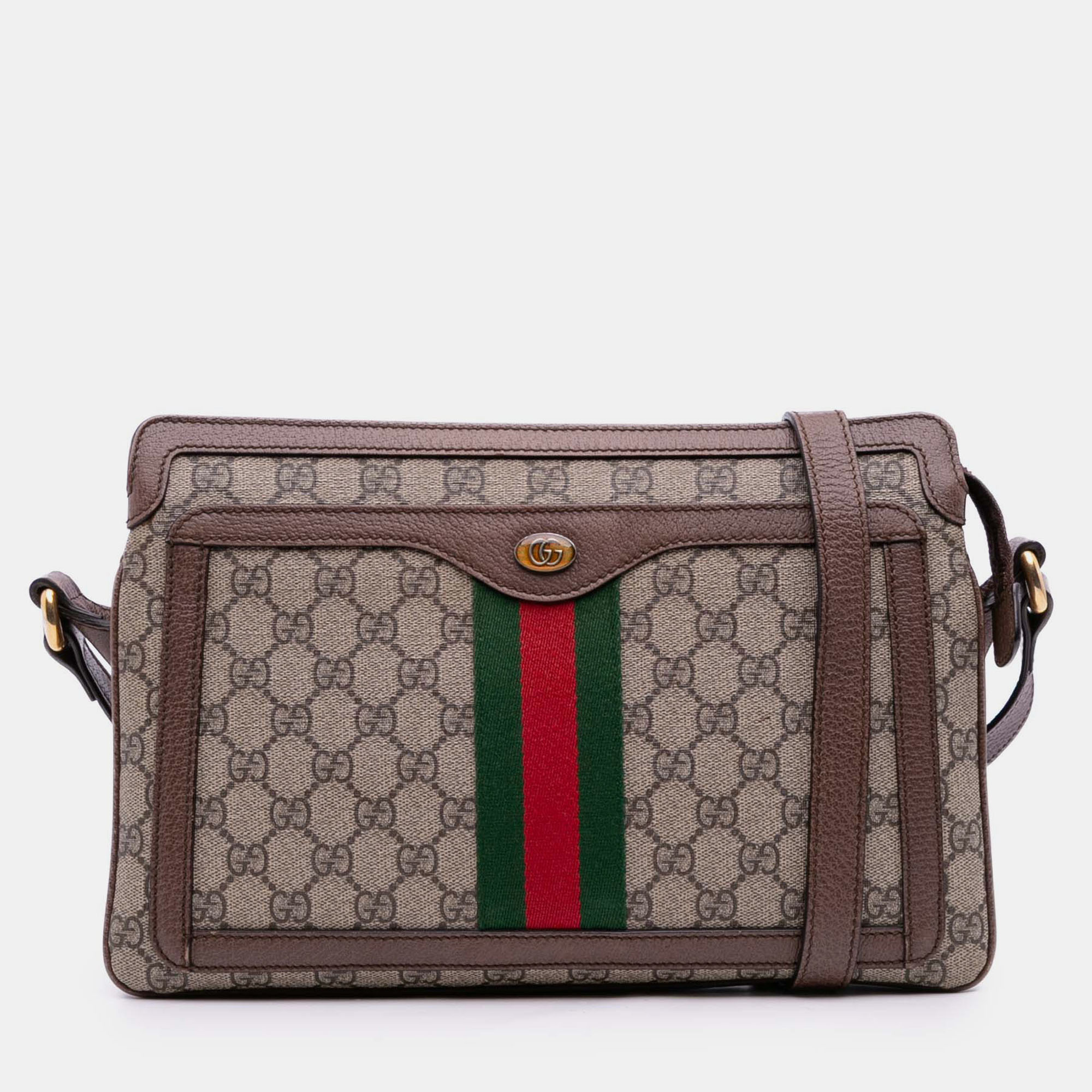 

Gucci Brown Medium GG Supreme Ophidia Crossbody