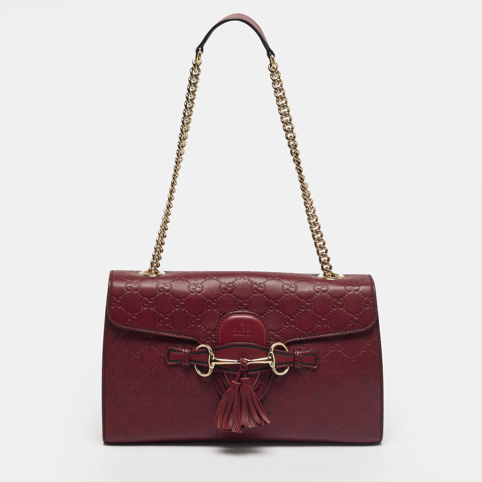 

Gucci Red Microguccissima Leather  Emily Chain Shoulder Bag