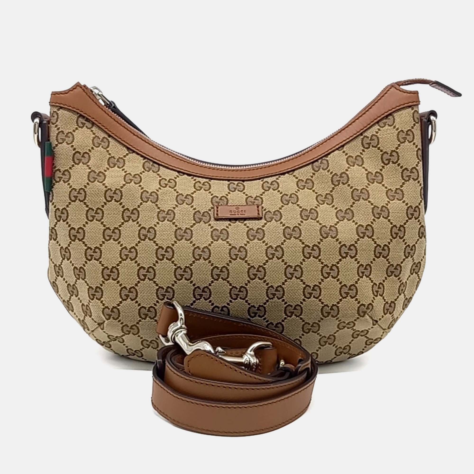 

Gucci Brown Coated Canvas Jacquard Crossbody Bag
