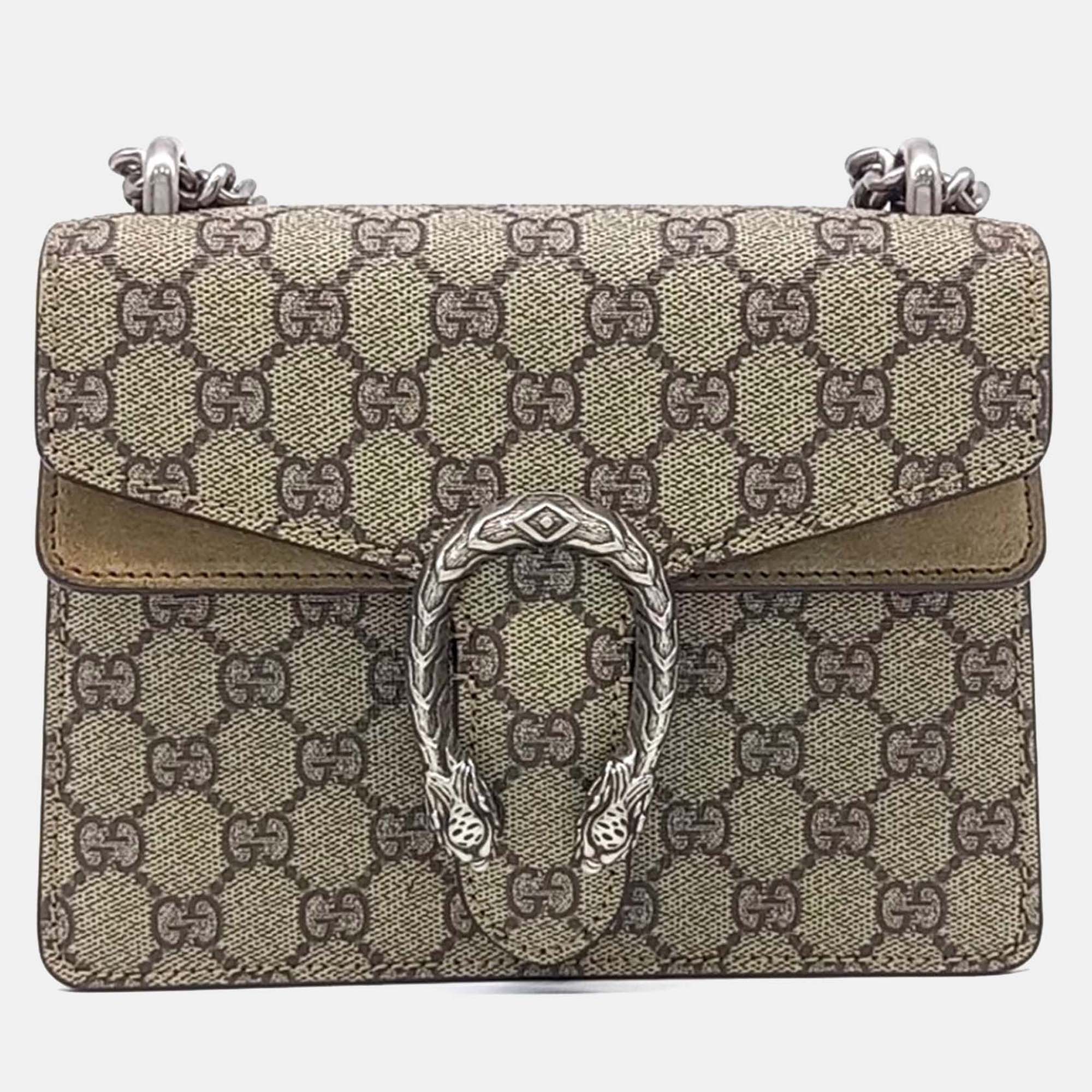 

Gucci Beige/Brown Coated Canvas Dionysus Shoulder and Crossbody Bag