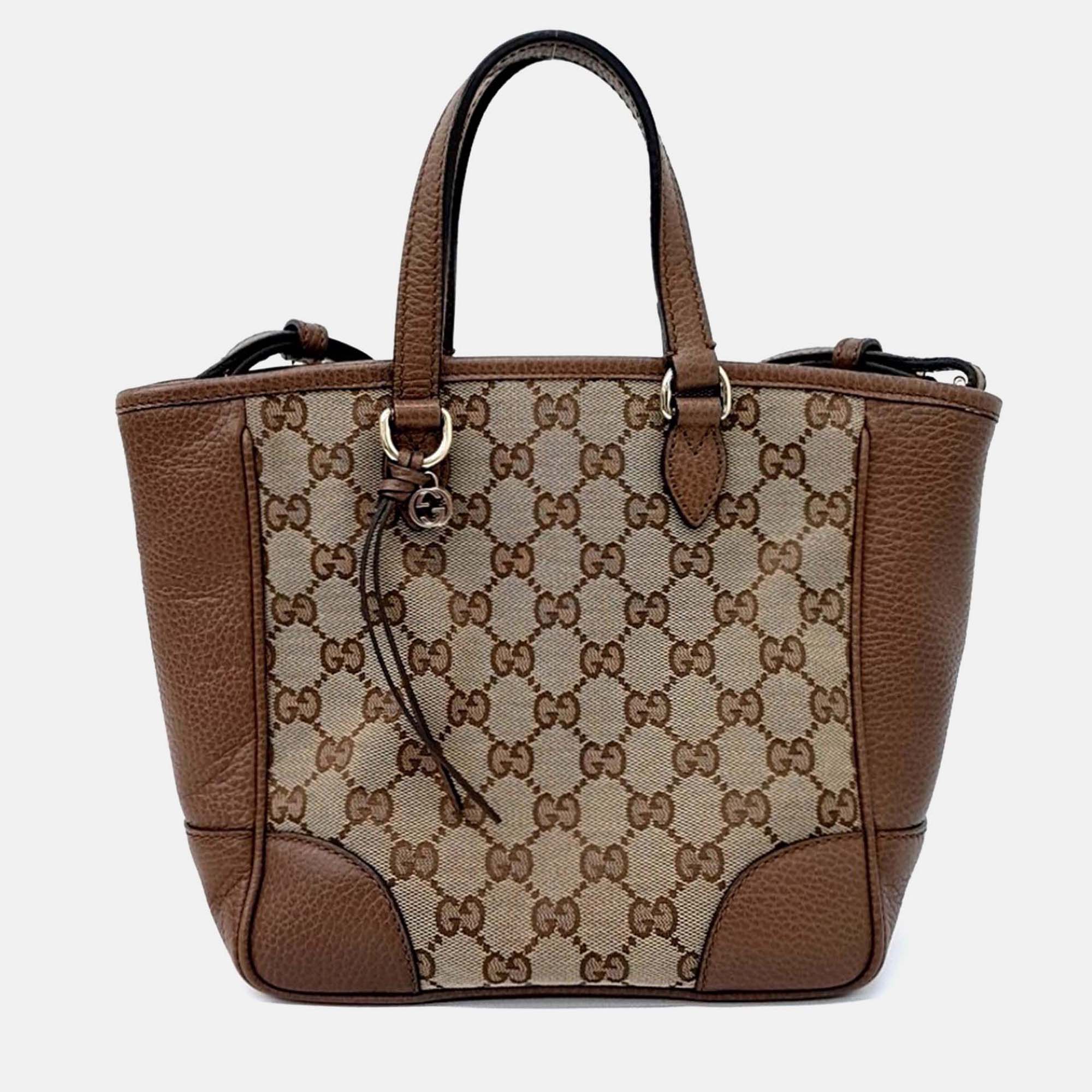 

Gucci Brown Coated Canvas Jacquard Tote and Shoulder Bag