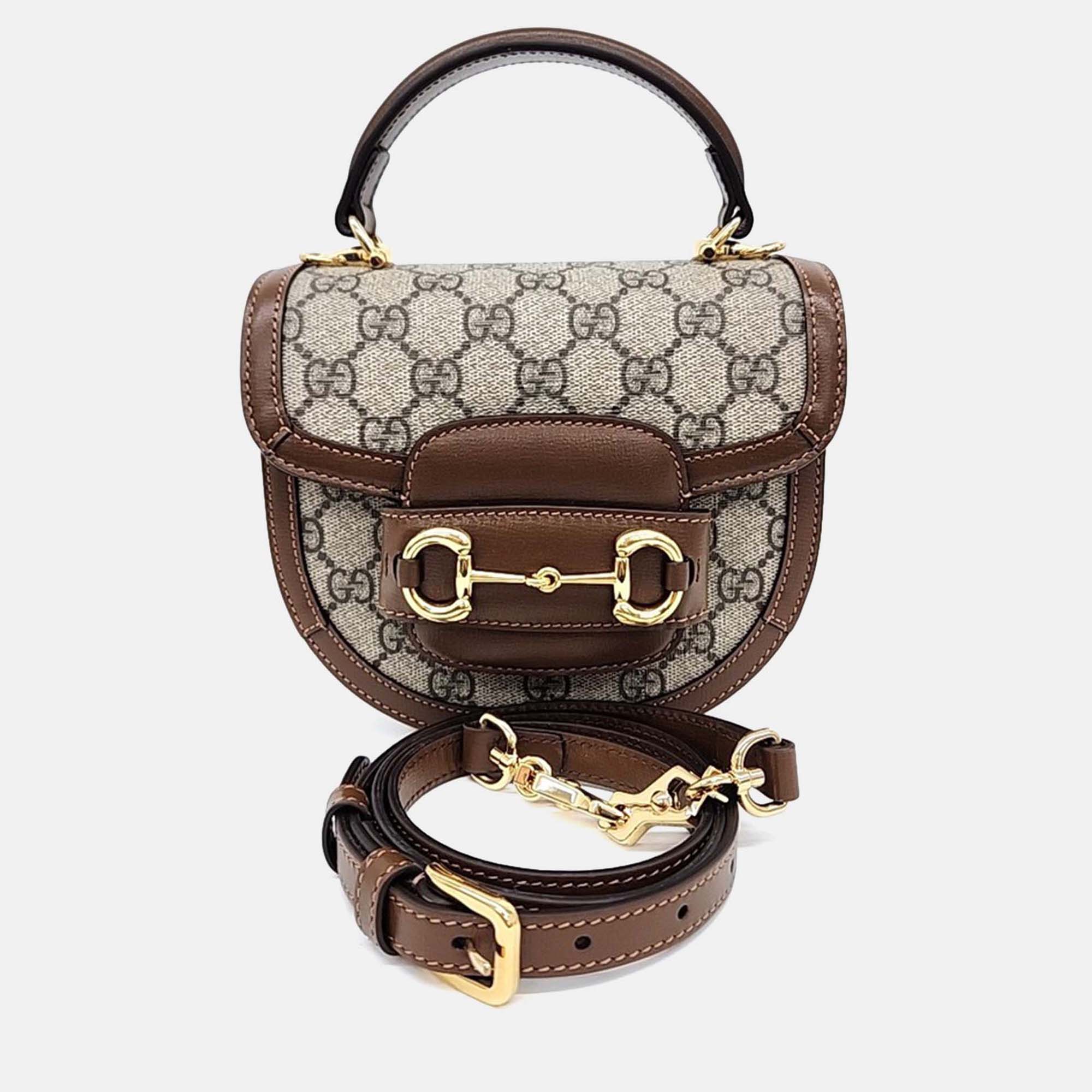 

Gucci Beige Coated Canvas 1955 Horsebit Mini Top Handle Bag