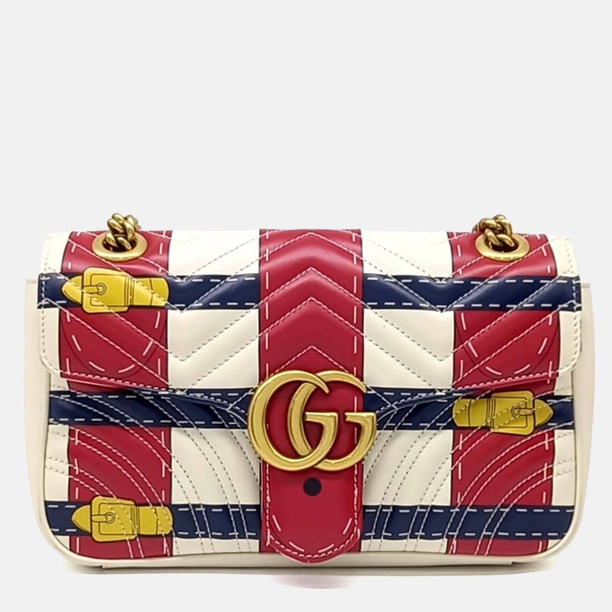 

Gucci Multicolor Leather Marmont Matrasse Shoulder Bag