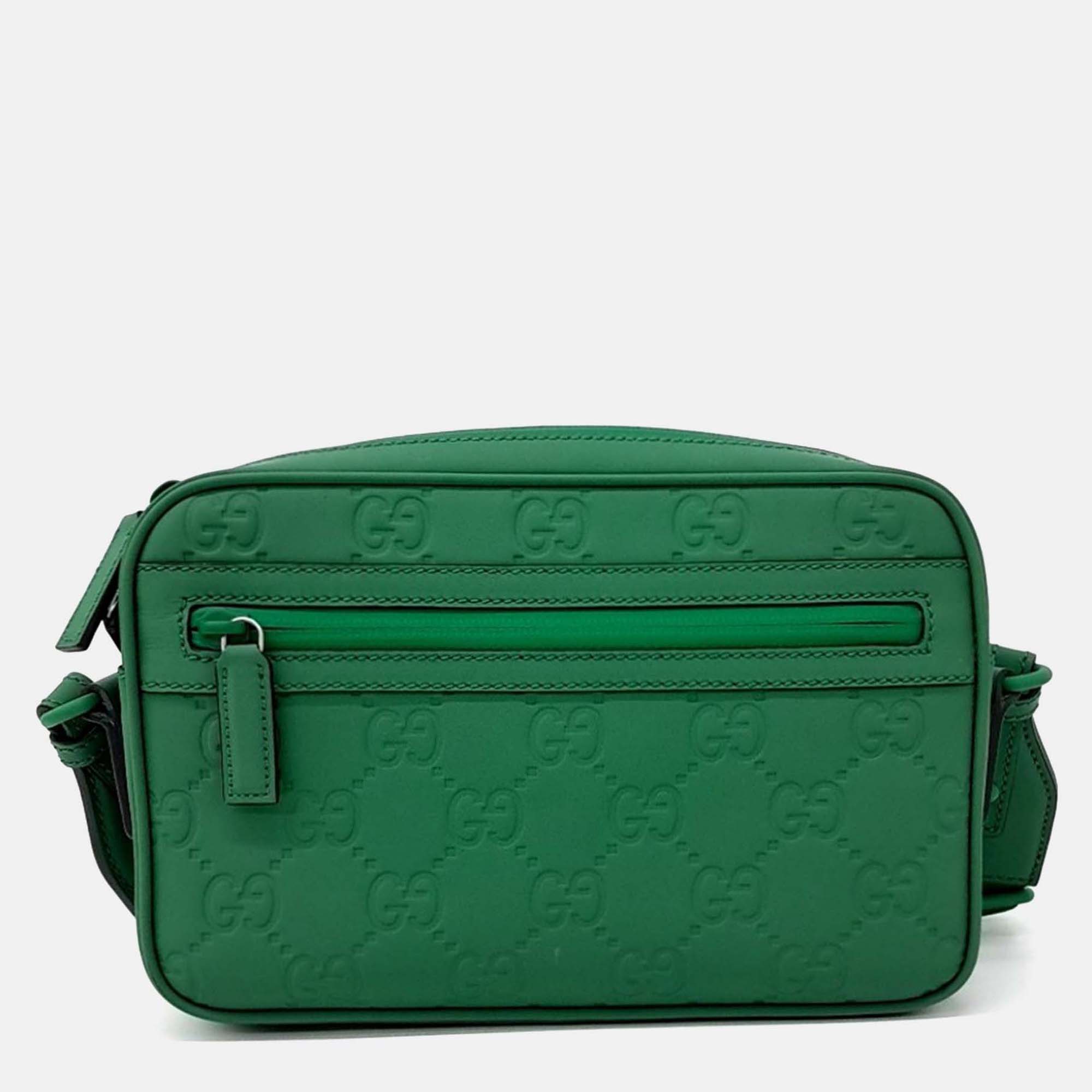 

Gucci Green Rubber GG Rubber Crossbody Bag