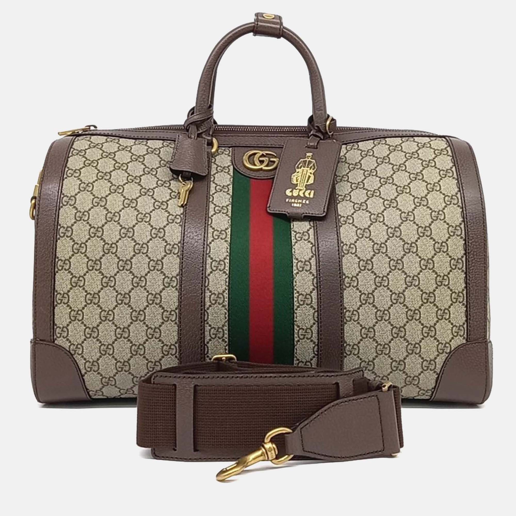 

Gucci Beige Coated Canvas Savoy Small Duffel Bag