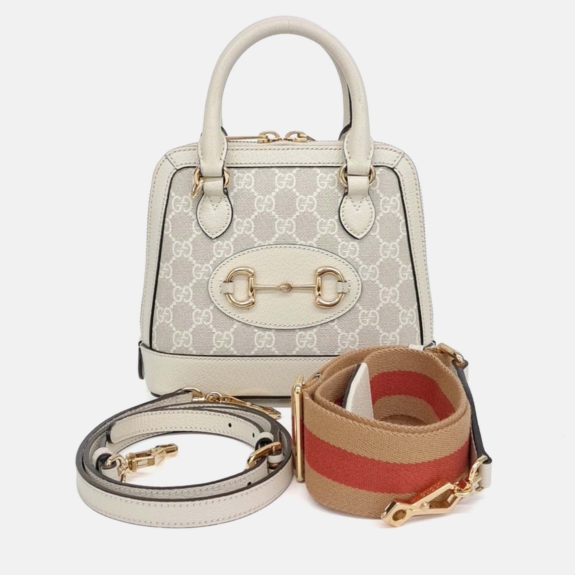

Gucci Beige Coated Canvas 1955 Horsebit Mini Top Handle Bag