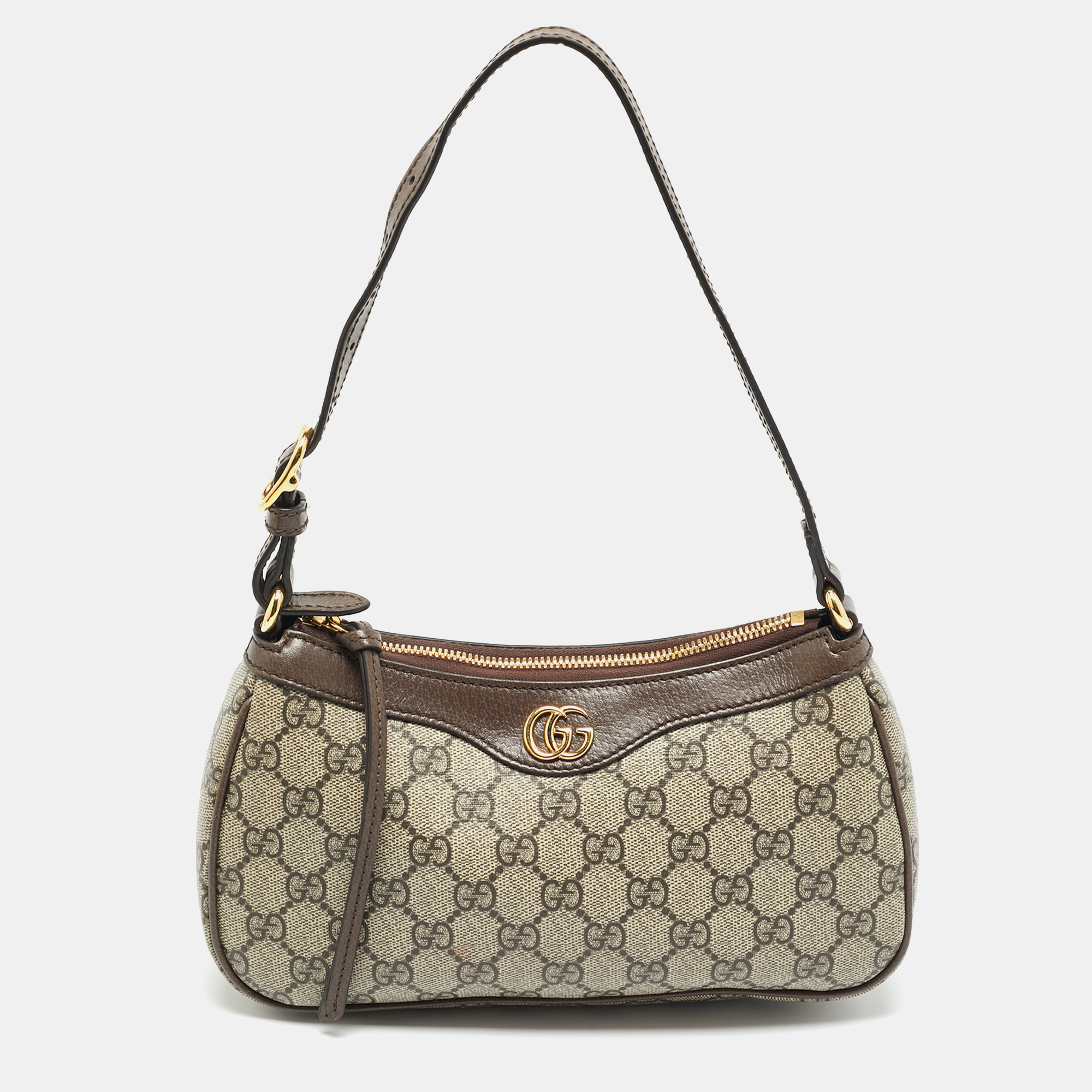 

Gucci Beige/Brown GG Supreme Canvas Small Ophidia Shoulder Bag