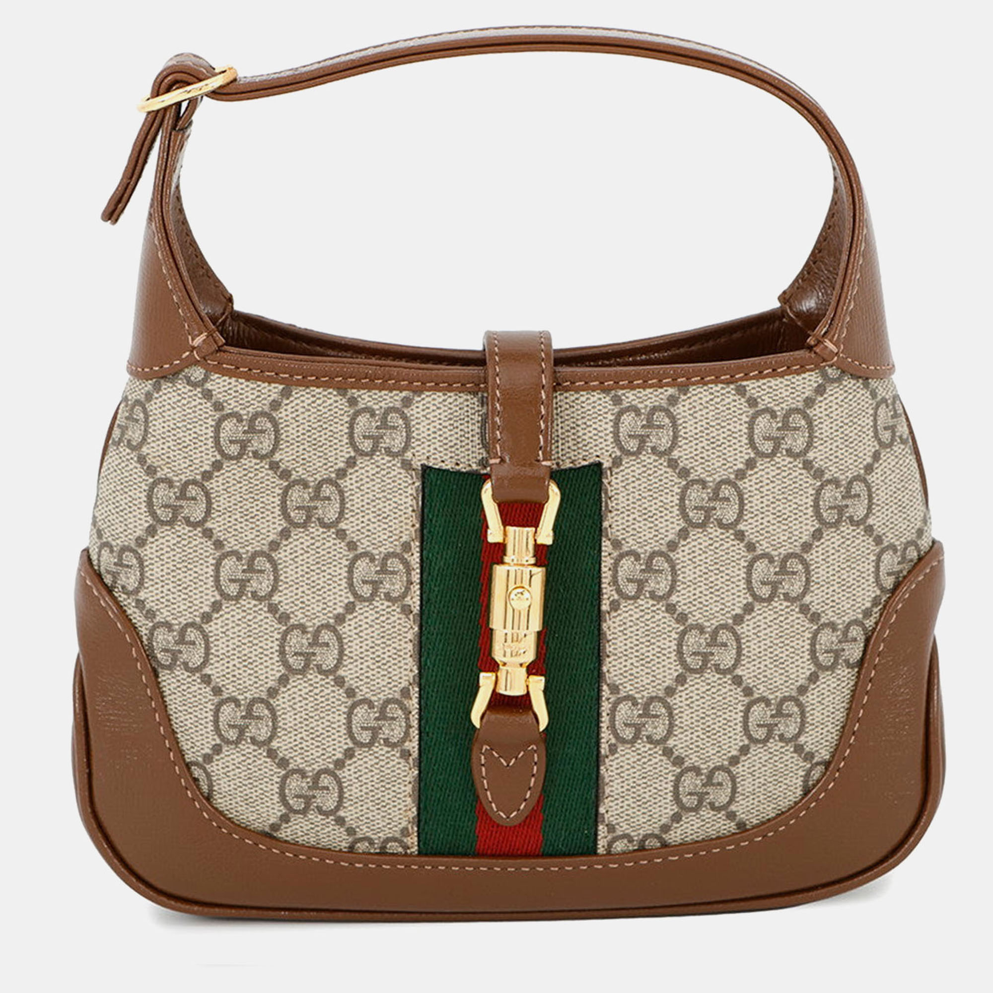 

Gucci Jackie 1961 Handbag Beige/Brown Gg Supreme Leather Size Mini