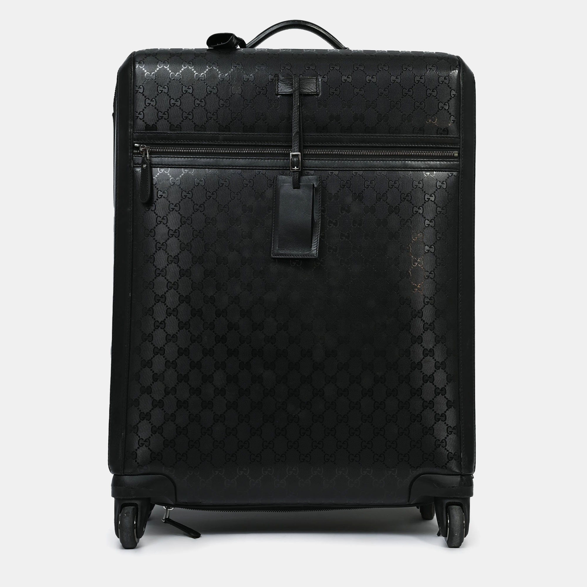 

Gucci Black Guccissima Medium Luggage Suitcase