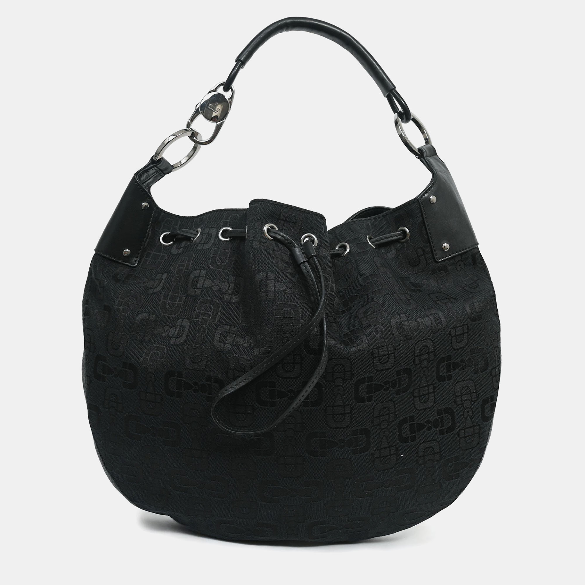 

Gucci Black Canvas Logo Shoulder Bag