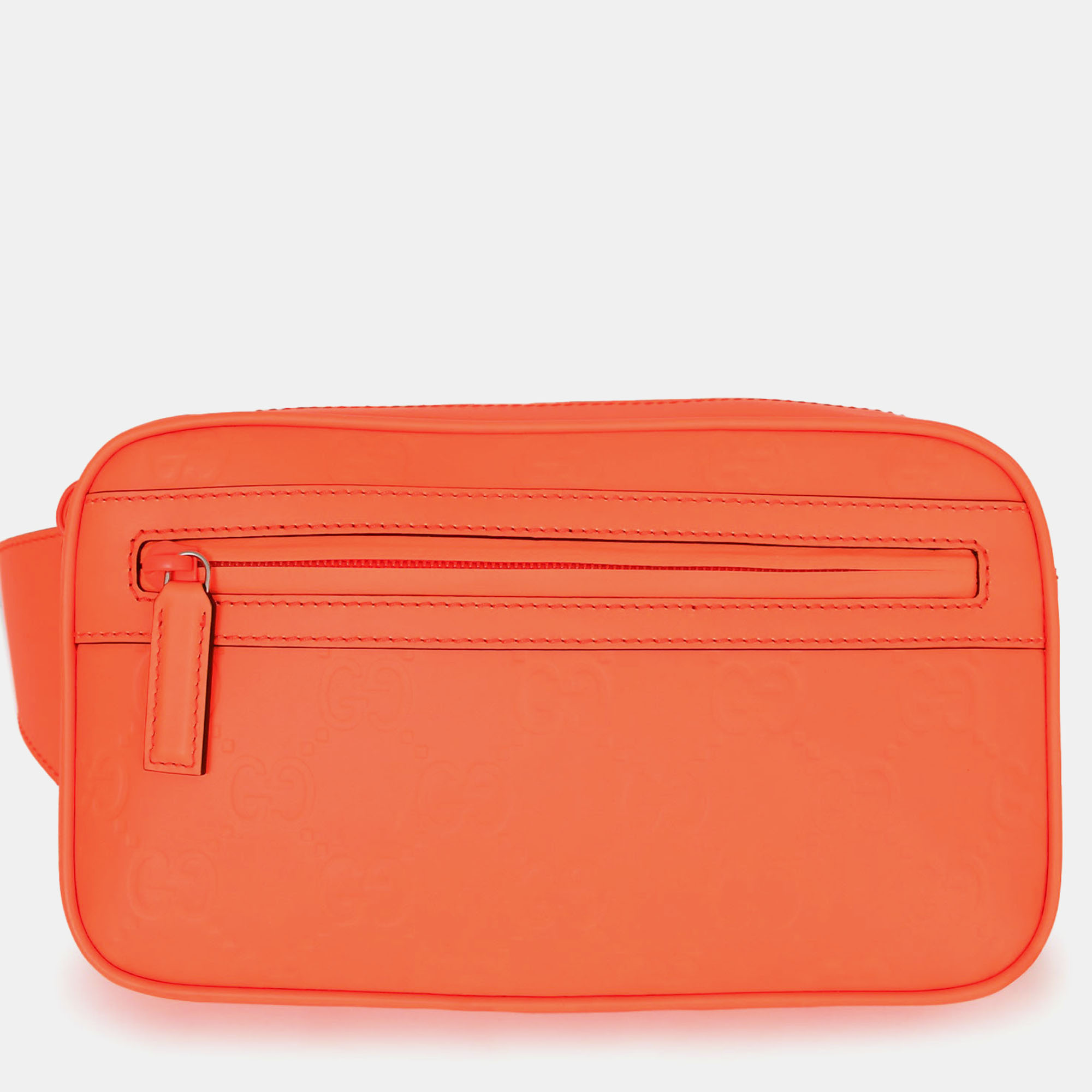

Gucci Neon Orange Leather GG Marmont Belt Bag