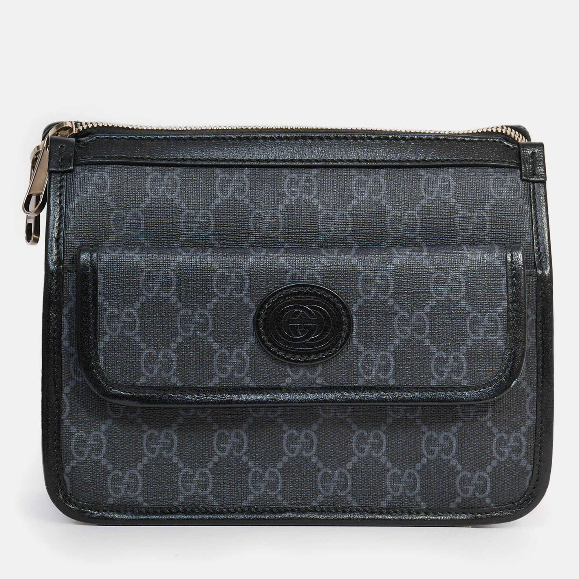 Click to view more detailed imagery on our partner's website Pre-owned Gucci Black Gg Canvas Messenger Bag